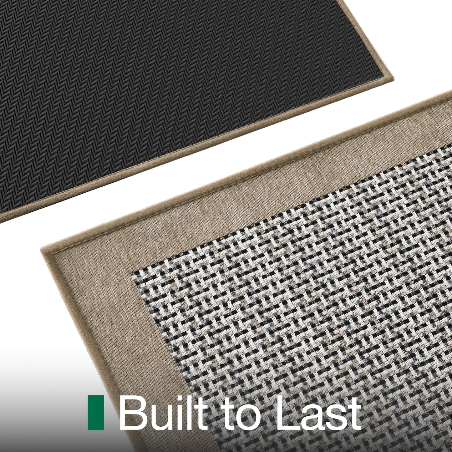 LUMI Inside Door Mat for Entry 24"x36", Absorbent, Dirt Trapper, Low Profile Thin, Non Slip Mats with Rubber Backing, Ideal for Indoor, High Traffic, Garage, Entrance, Classic Beige