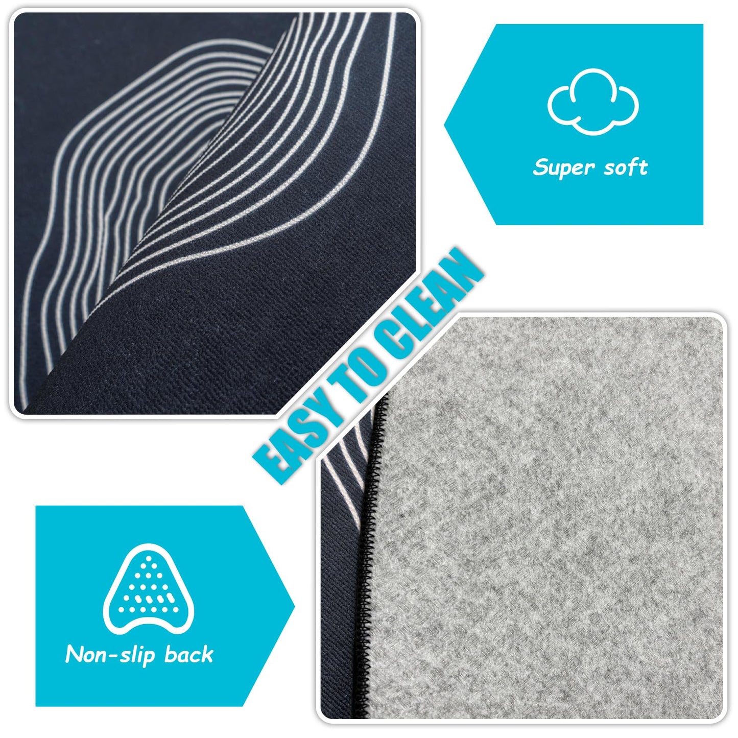 Large Classroom Rugs, ABC Alphabet Educational Area Rug for Kids,6ft Non-Slip Circle Abstract Carpet for Girls and Boys Bedroom,Carpet for Elementary Classroom,Play Rug 7 Seats,Nursery Rugs Washable