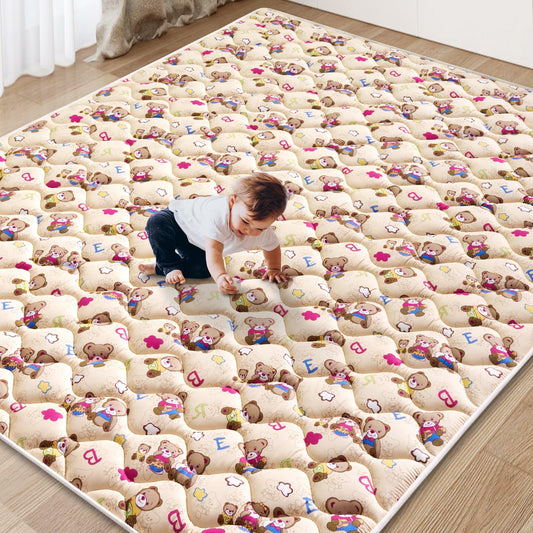 Baby Play Mat - 71" X 59",Premium Thicker Foam One-Piece Machine Washable, Extra Large Anti-Slip Soft Cushioning Foam Playmats for Babies and Toddlers, Foldable Baby Crawling Mat for Playpen