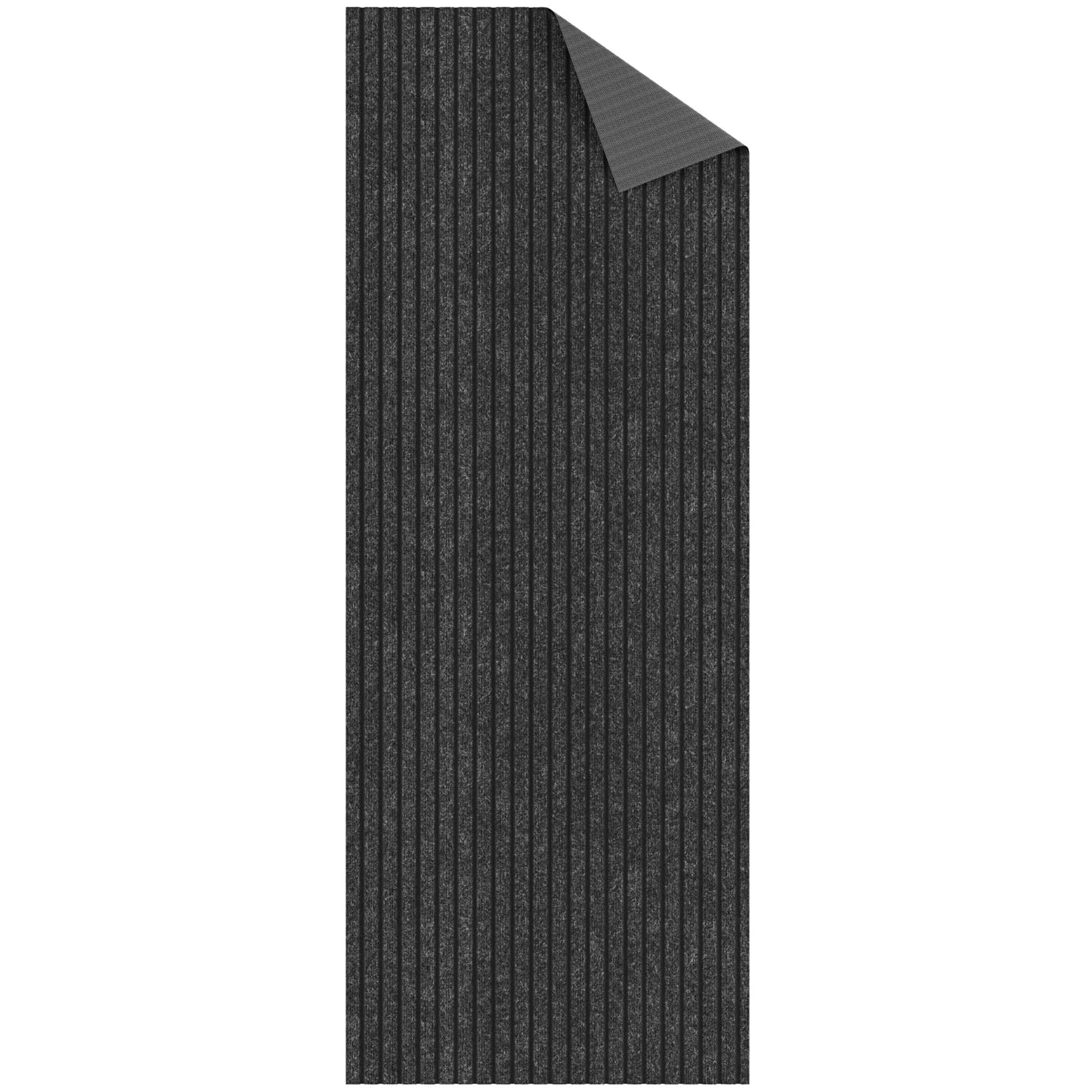 Ottomanson Mud Mat 2'7" x 4' Entryway Rug - Non-Slip Scraper Doormat for Muddy Paws, Dirt Trapping Indoor/Outdoor Mat for High-Traffic Areas, Kitchen, Garage, Patio, Black