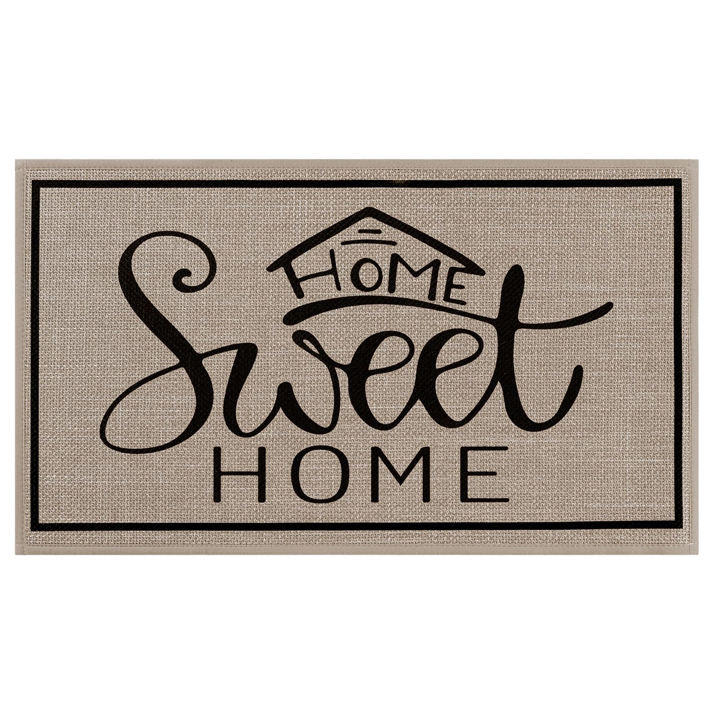 Vaukki Indoor Door Mat 17"x30", Ultra Thin Doormat Indoor Entrance, Non Slip Rubber Backed Inside Welcome Mat for Front Door, Low-Profile Washable Dirt Trapper Entry Floor Mat for Entryway, Sweet Home