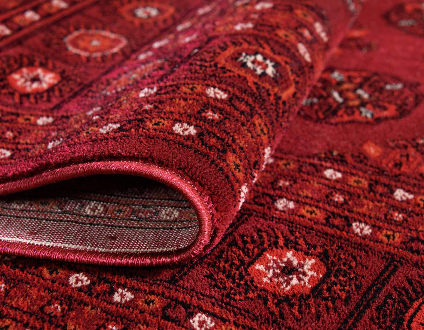 Unique Loom Tekke Collection Over-Dyed Saturated Traditional Torkaman Area Rug, 8 ft x 11 ft, Red/Burgundy