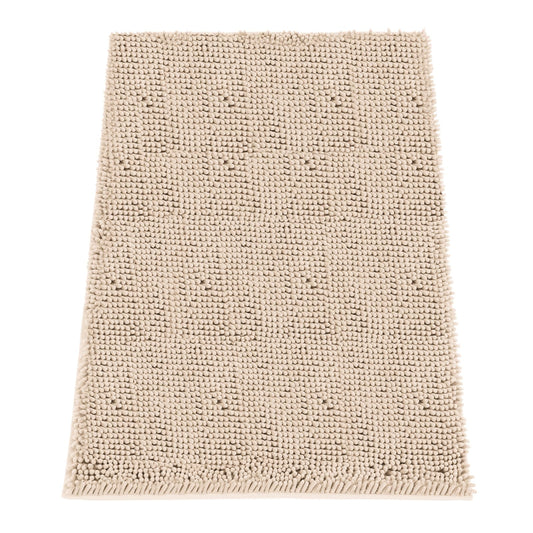 HOMEK Absorbent Dog Door Mat for Muddy Paws, 60" x 36" Chenille Indoor Mats for Entryway, Trap Dirt Front Door Mat Indoor Entrance Washable Non Slip Soft Beige