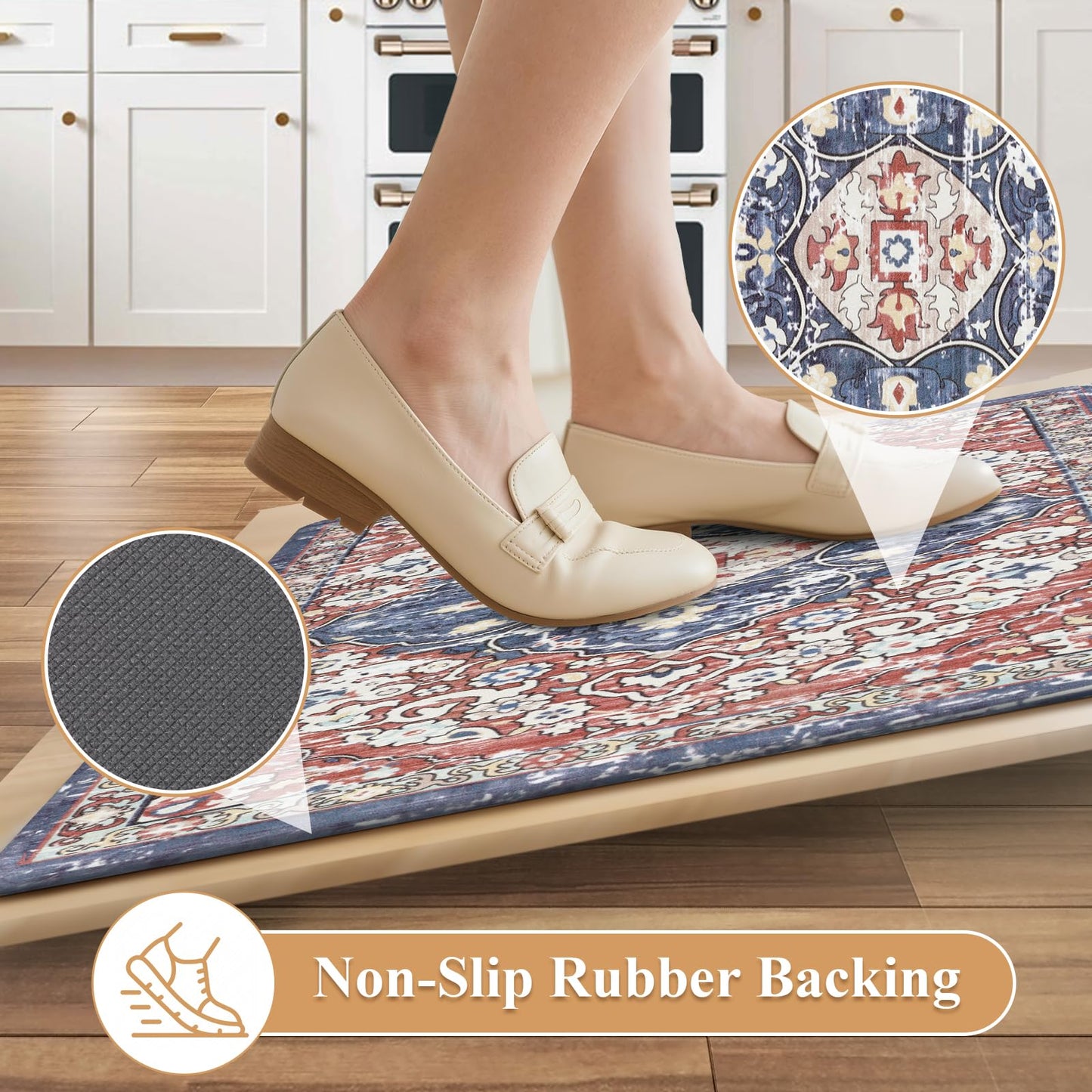 Ileading Anti Fatigue Kitchen Rugs Sets of 2 Cushioned Kitchen Mats for Floor Waterproof Kitchen Mat Set Non Slip Comfort Standing Mat for Kitchen, Office, Sink, Laundry