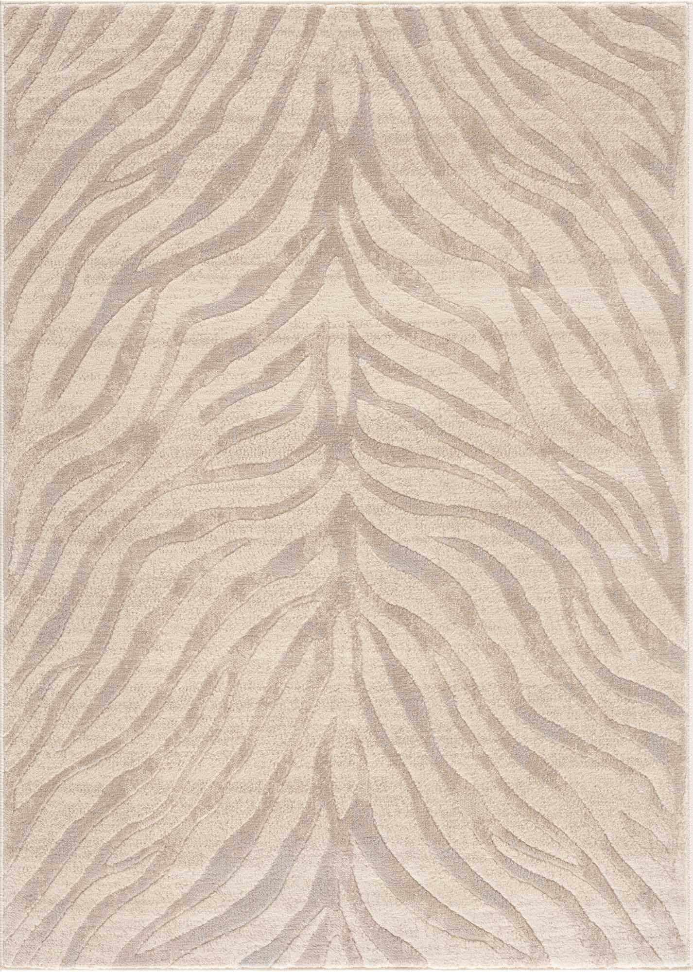 BoutiqueRugs Beige Zebra Contemporary 4x6 Area Rug Light Gray Taupe Animal Print Living Room Bedroom Dining Room Home Office Apartment 3'11" x 5'7" Stain Resistant Non-Shedding Pet Friendly
