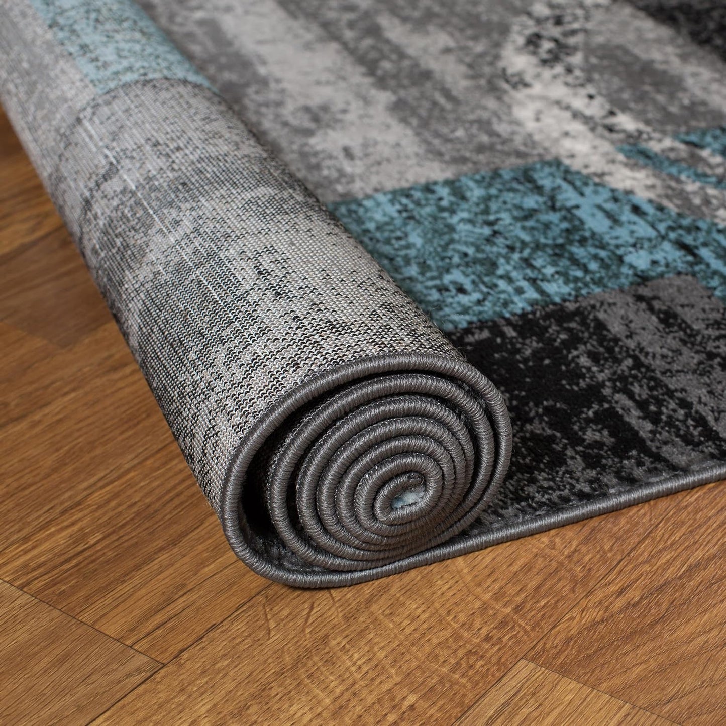 Rugshop Contemporary Circle Design Area Rug, Fade-Resistant Carpet for Living Room, Dining Room, or Home Office, Gray, 6'6" x 9'