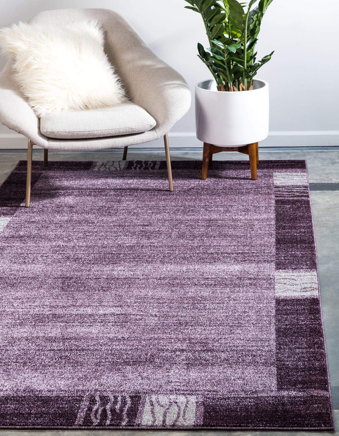 Unique Loom Del Mar Collection Area Rug - Sarah (5' 3" x 8' Rectangle, Violet/ Purple)