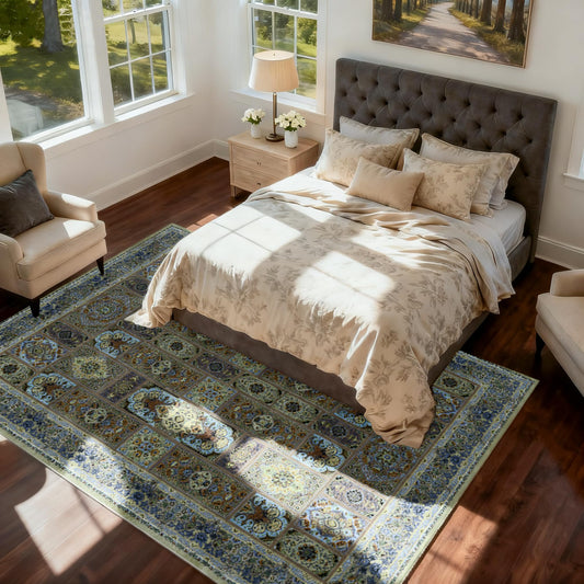 Kitogna 5x8 Area Rugs for Living Room, Foldable Soft Rugs for Under Table & Bedroom, Anti-Slip with Low Pile for Dining Room Easy to Store