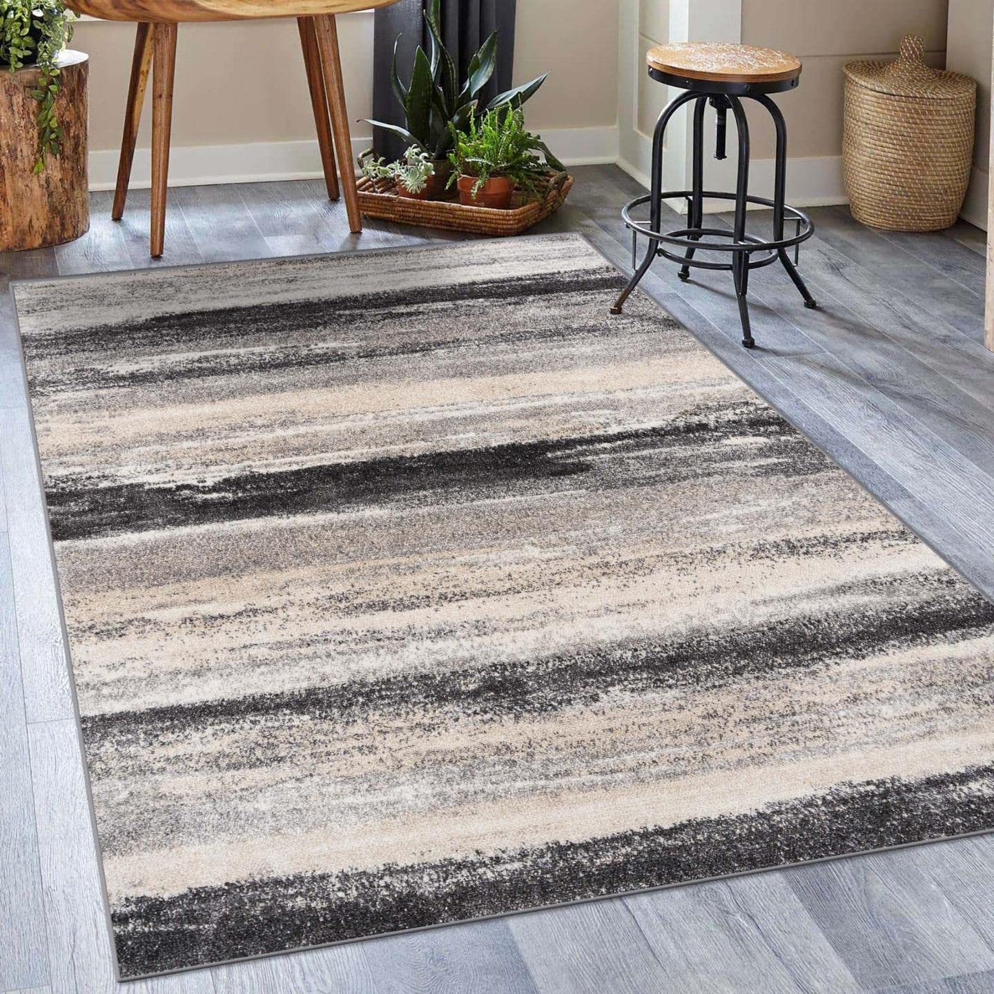 LUXE WEAVERS Modern Abstract Gray 5x7 Area Rug