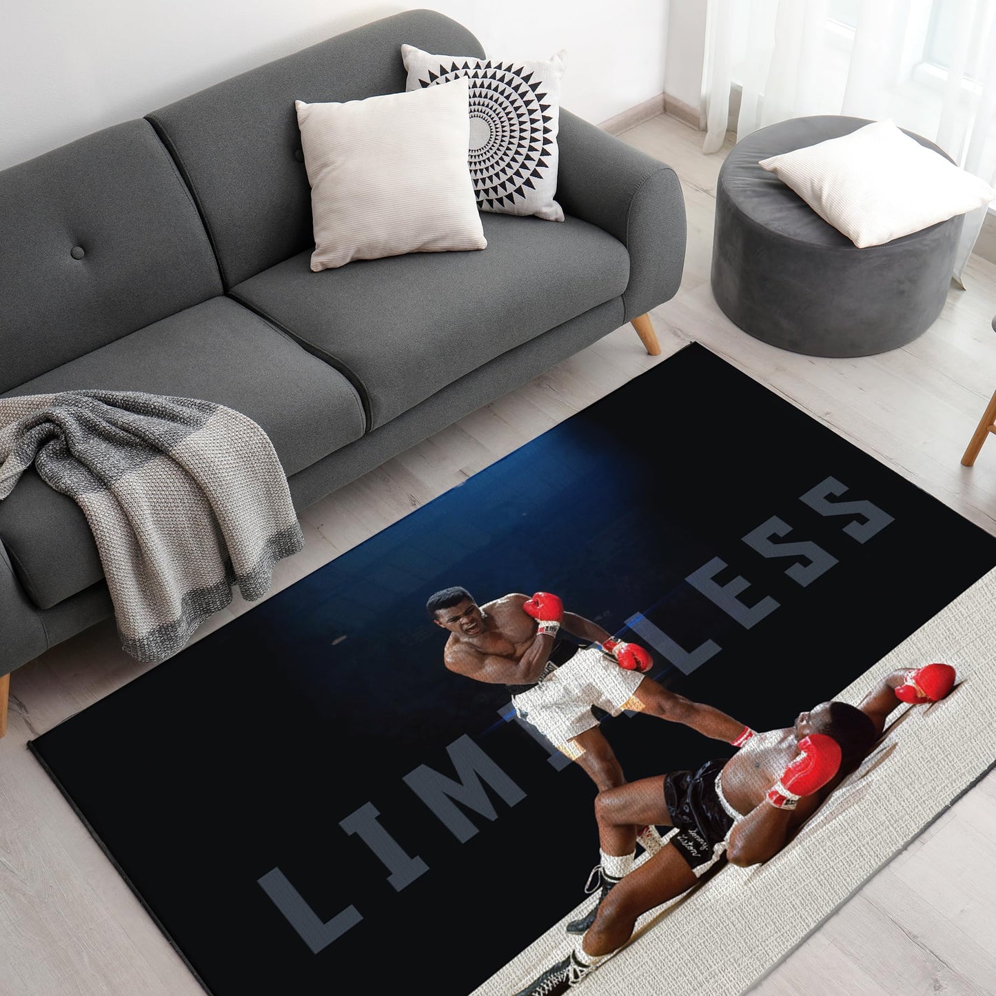 DreamController Mohammadd Ali Custom Rugs for Gamer Room (62x40inch)| Playroom Carpets Inspired by Games & Anime Decor for Gamers | Gamer Room Decor for Kids Teen Anti-Slip Gaming Mat