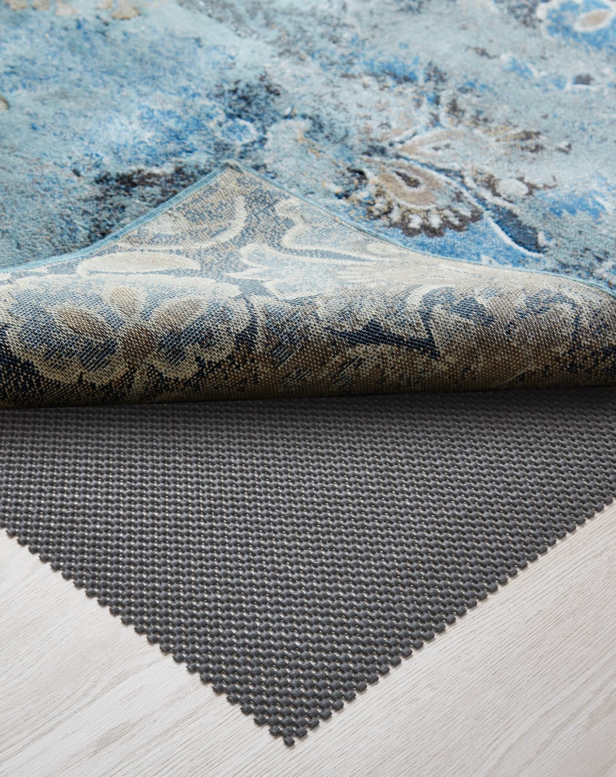 Veken 4x6 Ft Rug Pad Gripper for Hardwood Floors, Non Slip Rug Bedroom Pads for Area Rugs, Thick Dark Grey Rug Grippers for Tile Floors, Under Carpet Anti Skid Mat, Keep Your Rugs Safe and in Place