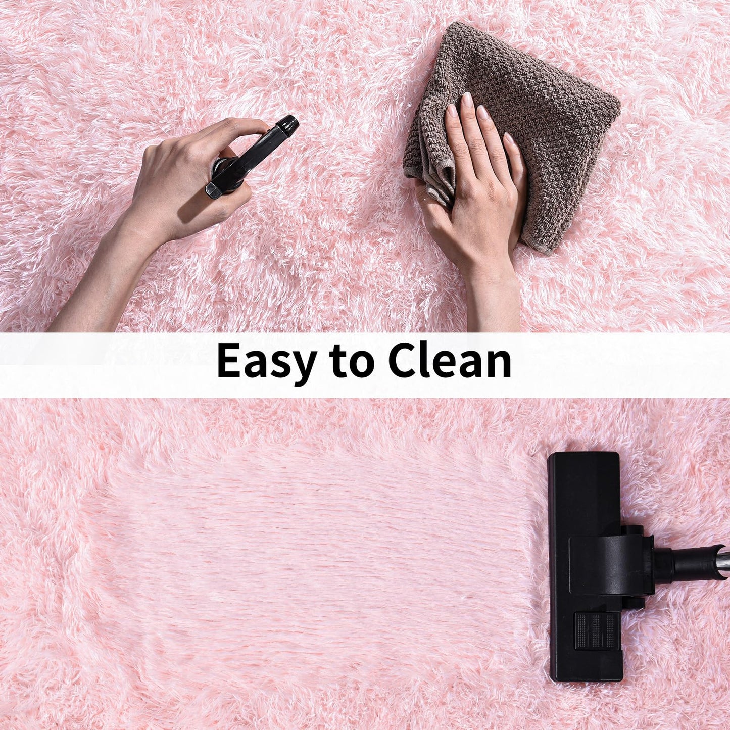 Ailyei Soft Shag Runner Rugs for Girls Bedroom, 2x6 Pink Fluffy Throw Area Rug Non Slip for Hallways Kids Bedside Dorm, Long Shaggy Furry Carpet for Nursery Living Room