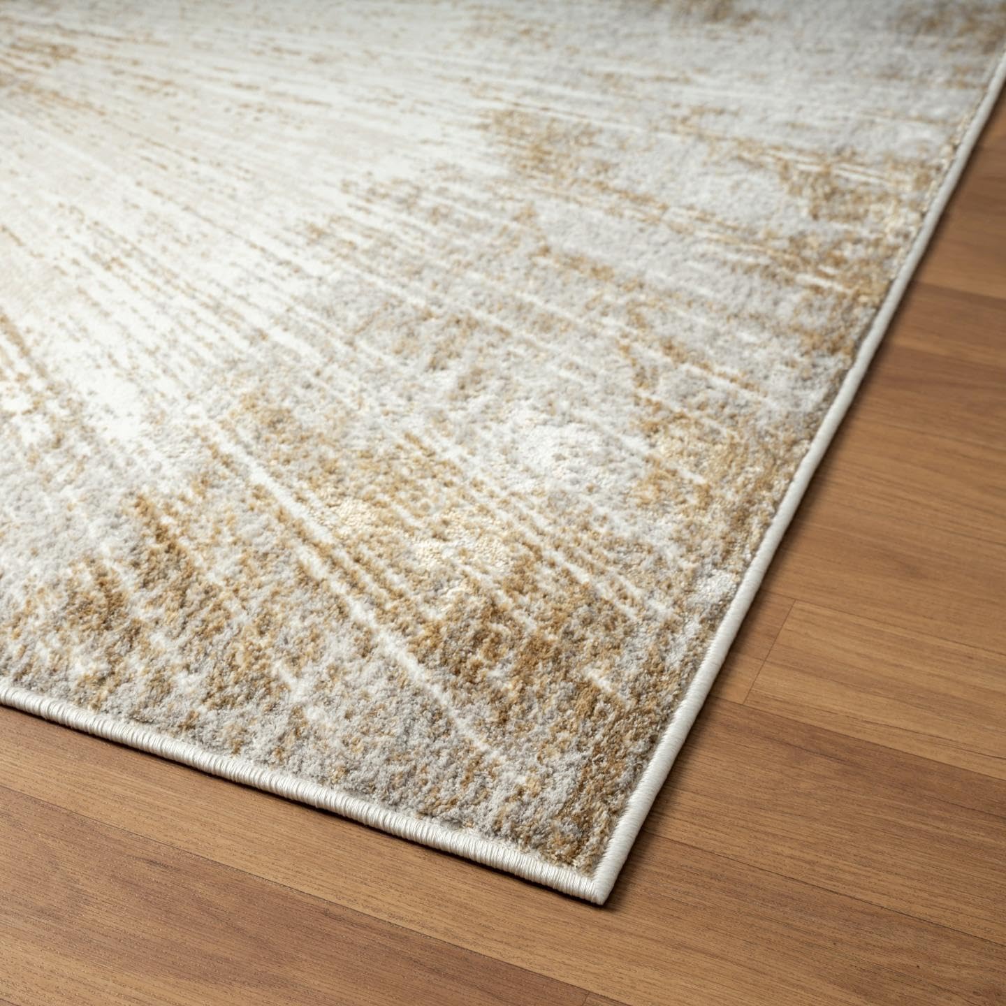 LUXE WEAVERS Abstract Spark Patterned Gold 4x5 Area Rug for Living Rooms