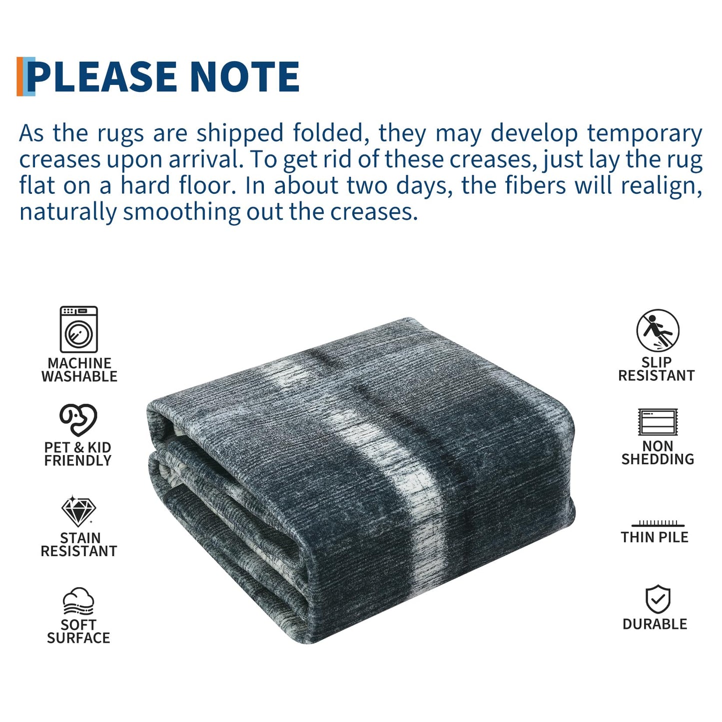 COZYLOOM Large Area Rug Washable 10x13 Modern Plaid Living Room Rug Soft Non Slip Low Pile Indoor Carpet Stain Resistant Farmhouse Tartan Accent Carpet for Bedroom Playroom, Black Grey