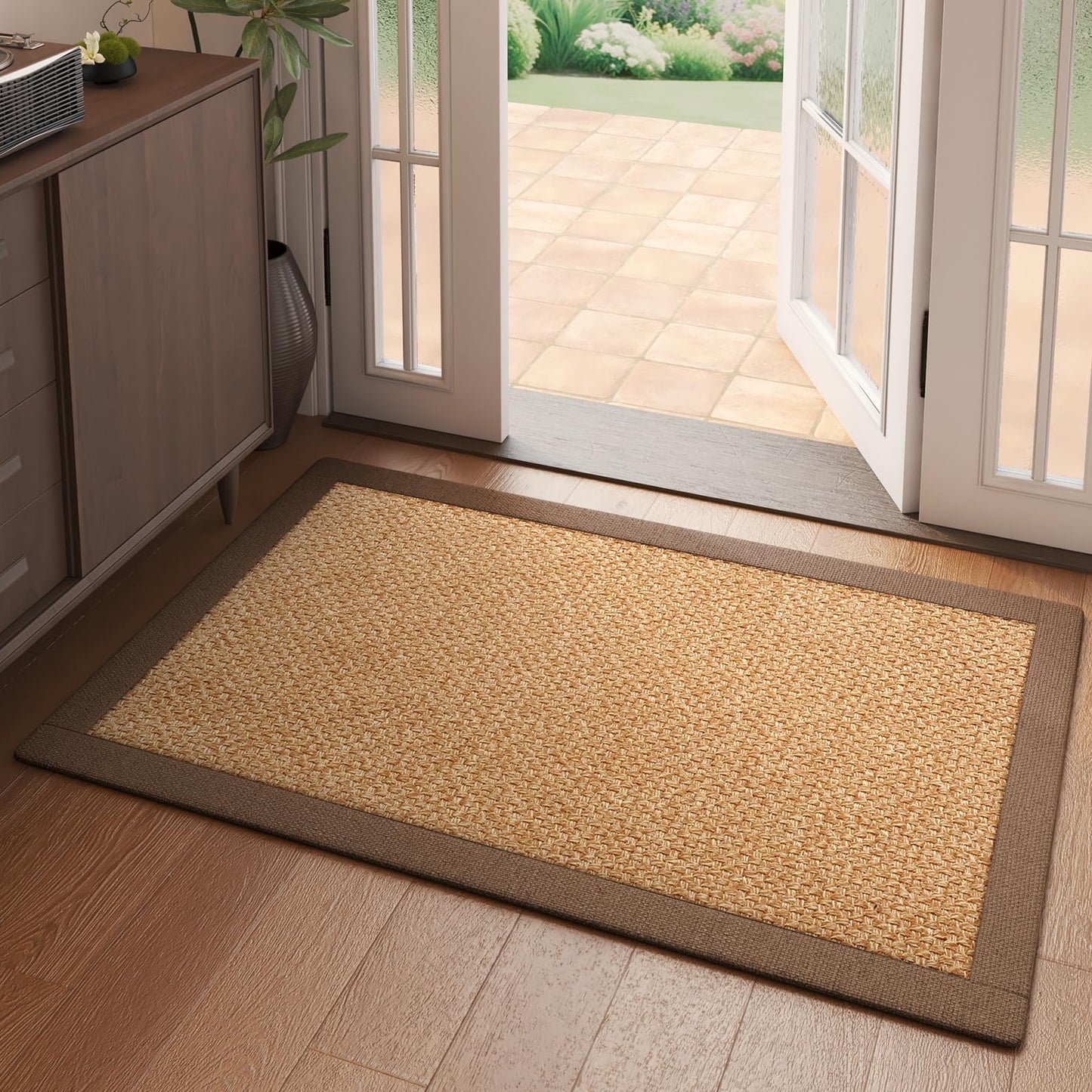 YDKGL Front Door Mat Entryway Area Rug Brown 2'x3' Indoor Entrance Mat