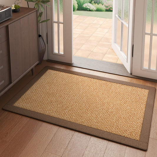 YDKGL Front Door Mat Entryway Area Rug Brown 2'x3' Indoor Entrance Mat