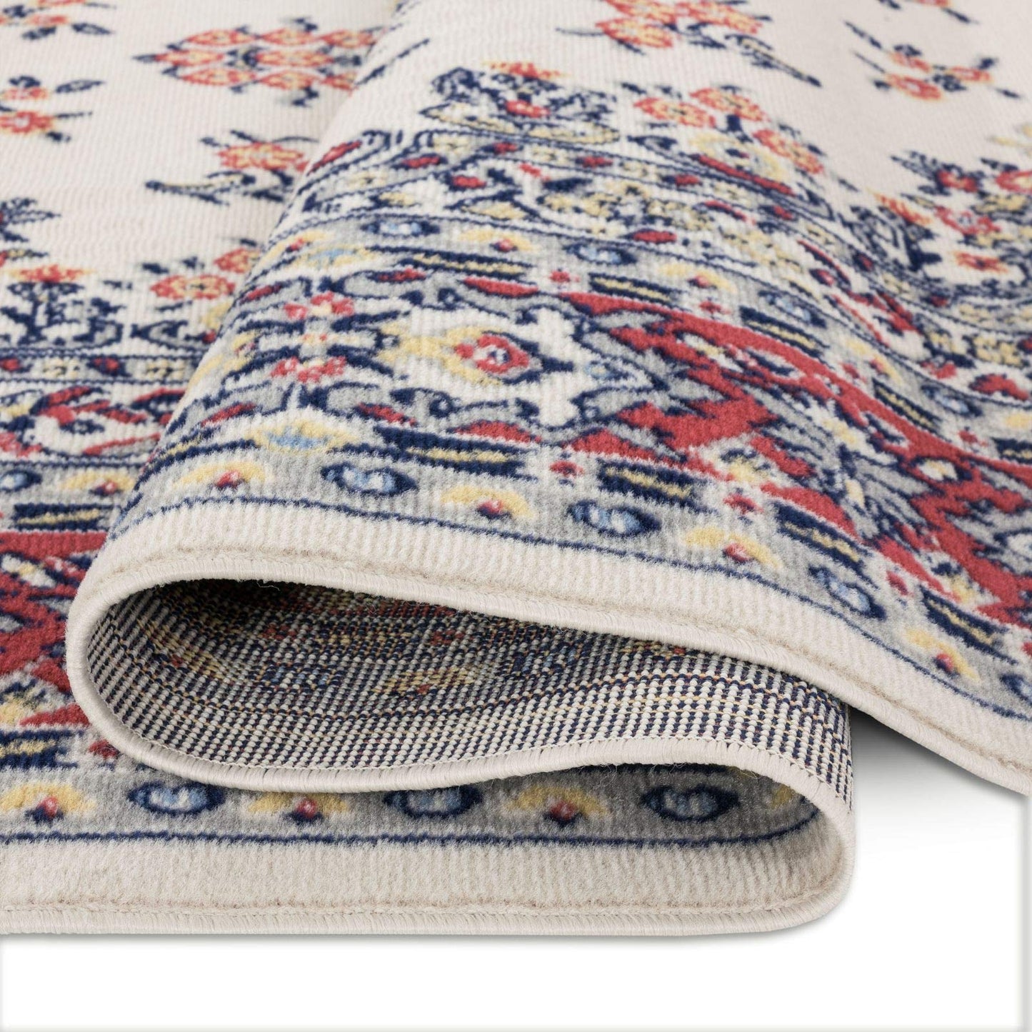 Home Dynamix Premium Sakarya Traditional Medallion Area Rug, Ivory/Red, 7'9"x10'8"