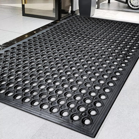 Halidec 60"x35" Outdoor Rubber Floor Mats Non-Slip Restaurant Mat Commercial Kitchen Heavy Duty Mat Drainage Mats for Outside Industral Pool Entrance Bar Wet Area
