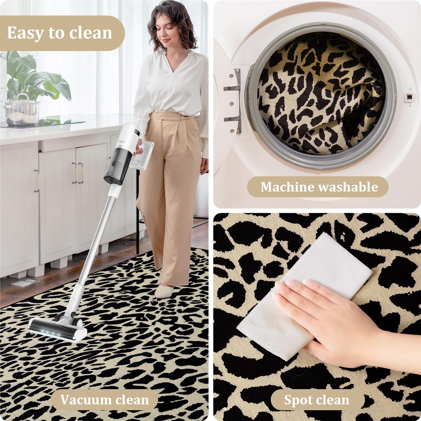 Office Chair Mat for Hardwood Floor, 48"x36" Easy Glide Computer Desk Mat Protector for Rolling Chair Under Desk Rug Nonslip Backing, Machine Wash, (Modern)
