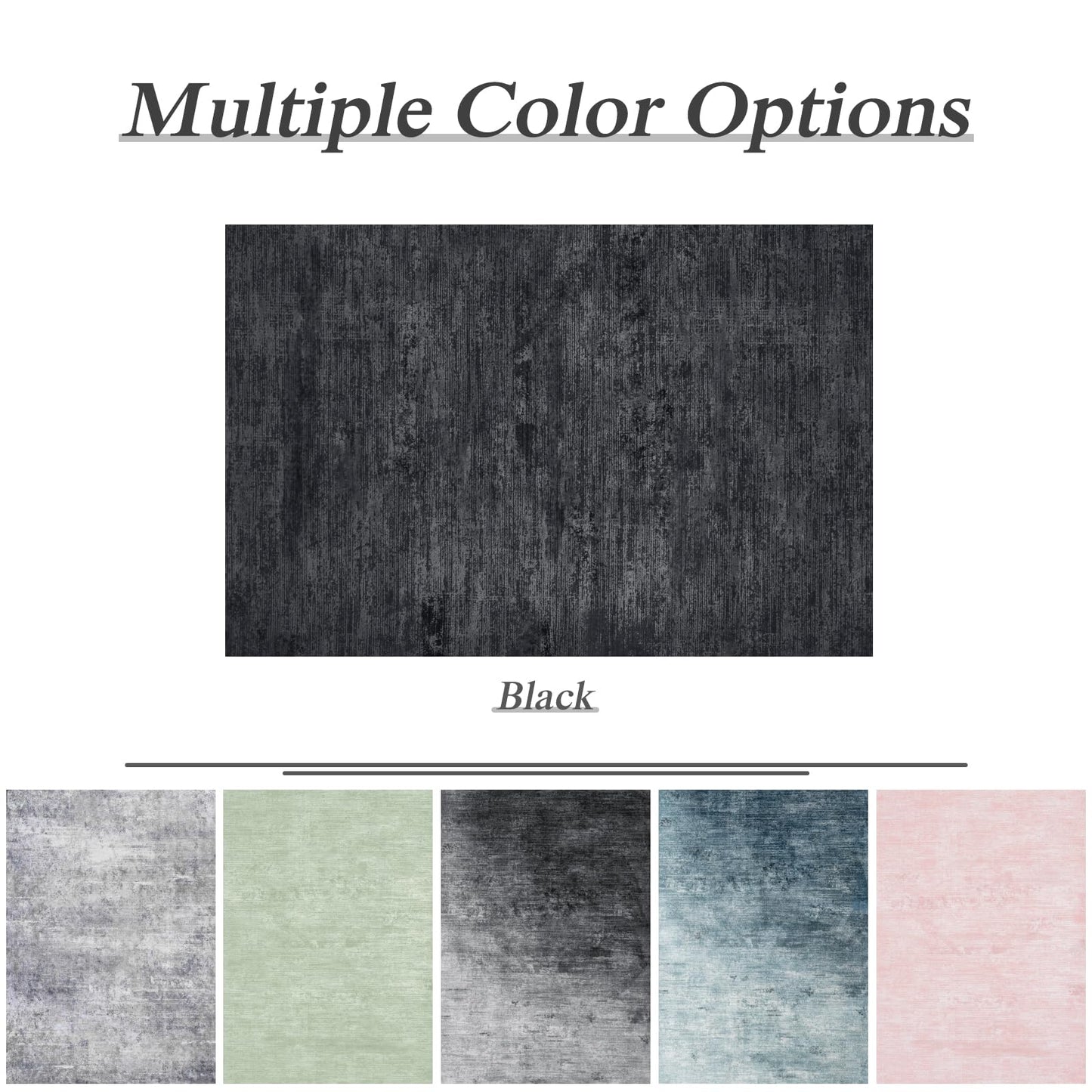 LIANLAM Washable Rug 8x10 Area Rugs for Living Room - Stain Resistant Non-Slip Backing Boho Rug for Bedroom,Durable & Ultra-Thin Vintage Large Area Rug(8x10,Black)
