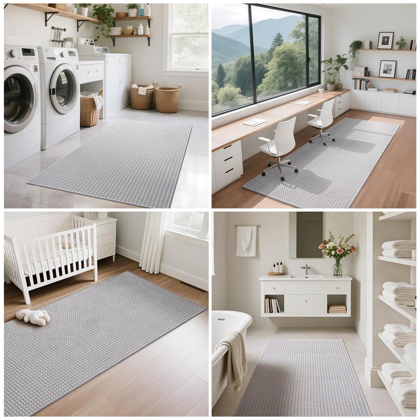 YDKGL 2x5 ft Hallway Runner Rug Boho Woven Washable Long Kitchen Runner Rugs Mat Non Slip, Soft Entryway Laundry Hall Runner Floor Carpet for Indoor Backdoor Bedroom Kitchen Living Room, Gray
