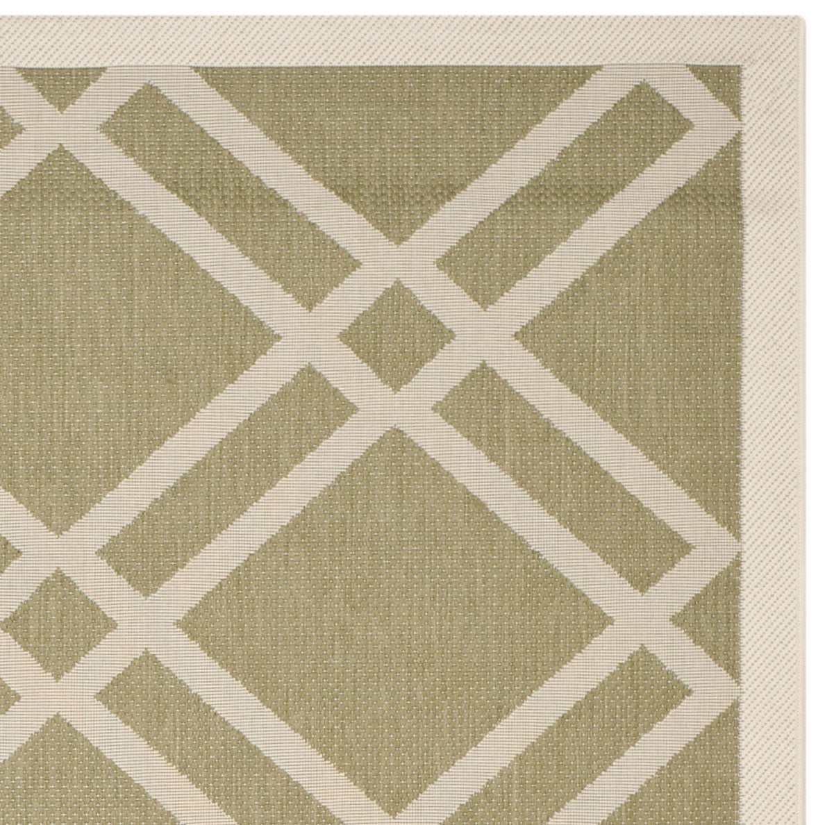 SAFAVIEH Courtyard Collection 6'7" x 9'6" Green/Beige CY6923 Trellis Indoor/ Outdoor Waterproof Easy Cleaning Patio Backyard Mudroom Area Rug