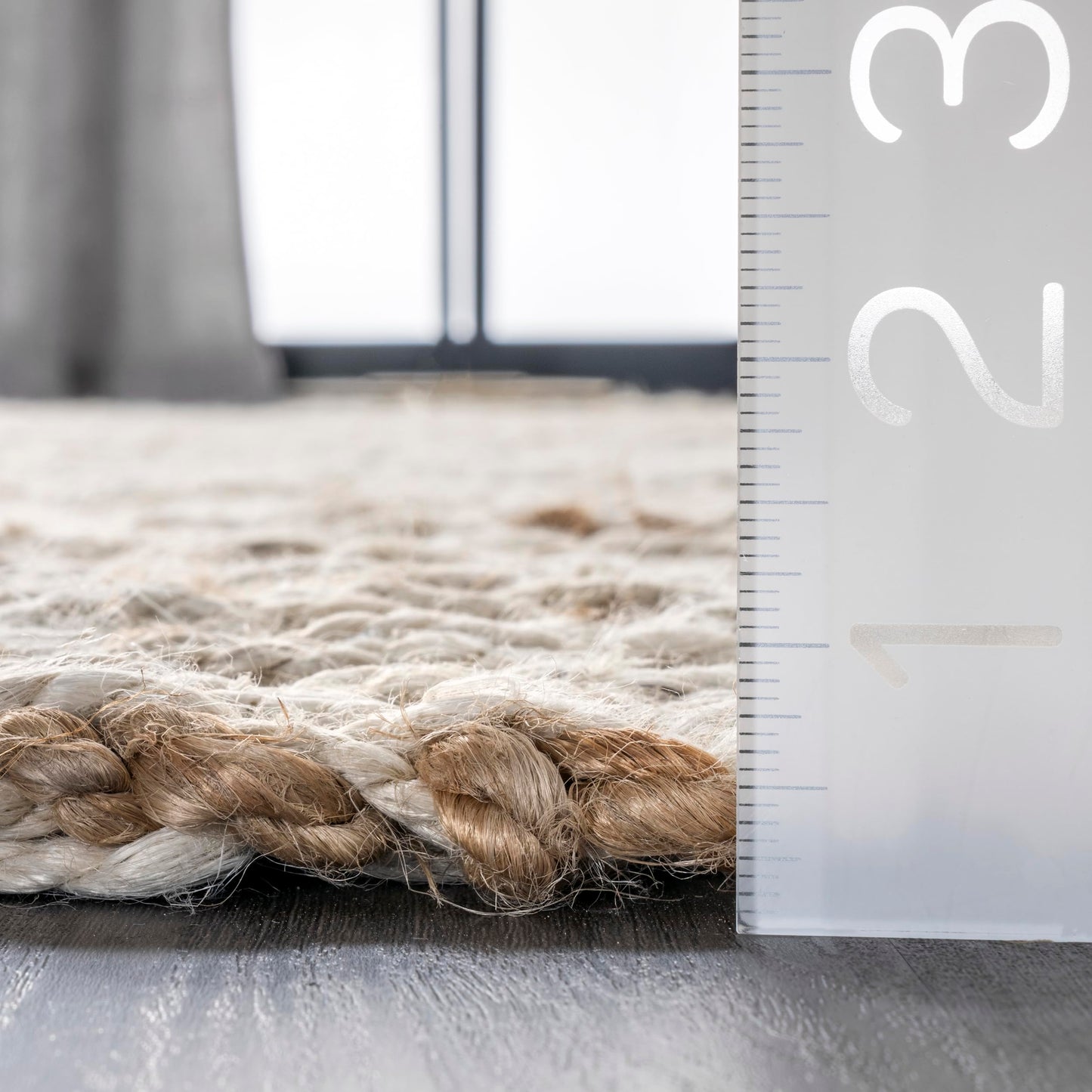 Nuloom Vania Off-White/Blue, 2'6" x 6', Hand Woven, Striped, Jute, Soft and Textured, High Traffic, Stain Resistant, Easy Clean, Durable Runner for Bedroom, Living Room, Dining, Den, Foyer, Entryway