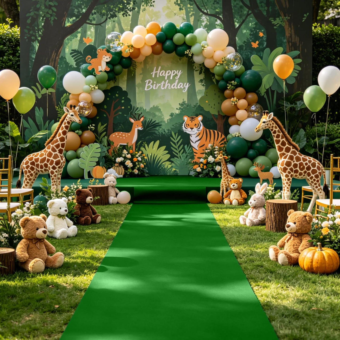 Green Carpet Runner Rug for Party 150gsm 1.3x15FT Thickness Red Rug Runner with 1 Pack Carpet Tape for Wedding Outdoor Accessories, Wedding Party Hallway Rug