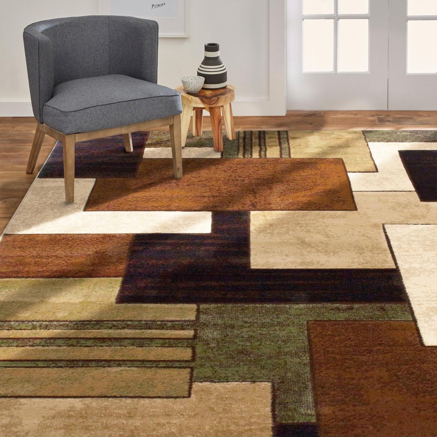 Home Dynamix Tribeca Mason Area Rug 5'2"x7'2", Abstract Brown/Green (HD5367-548)