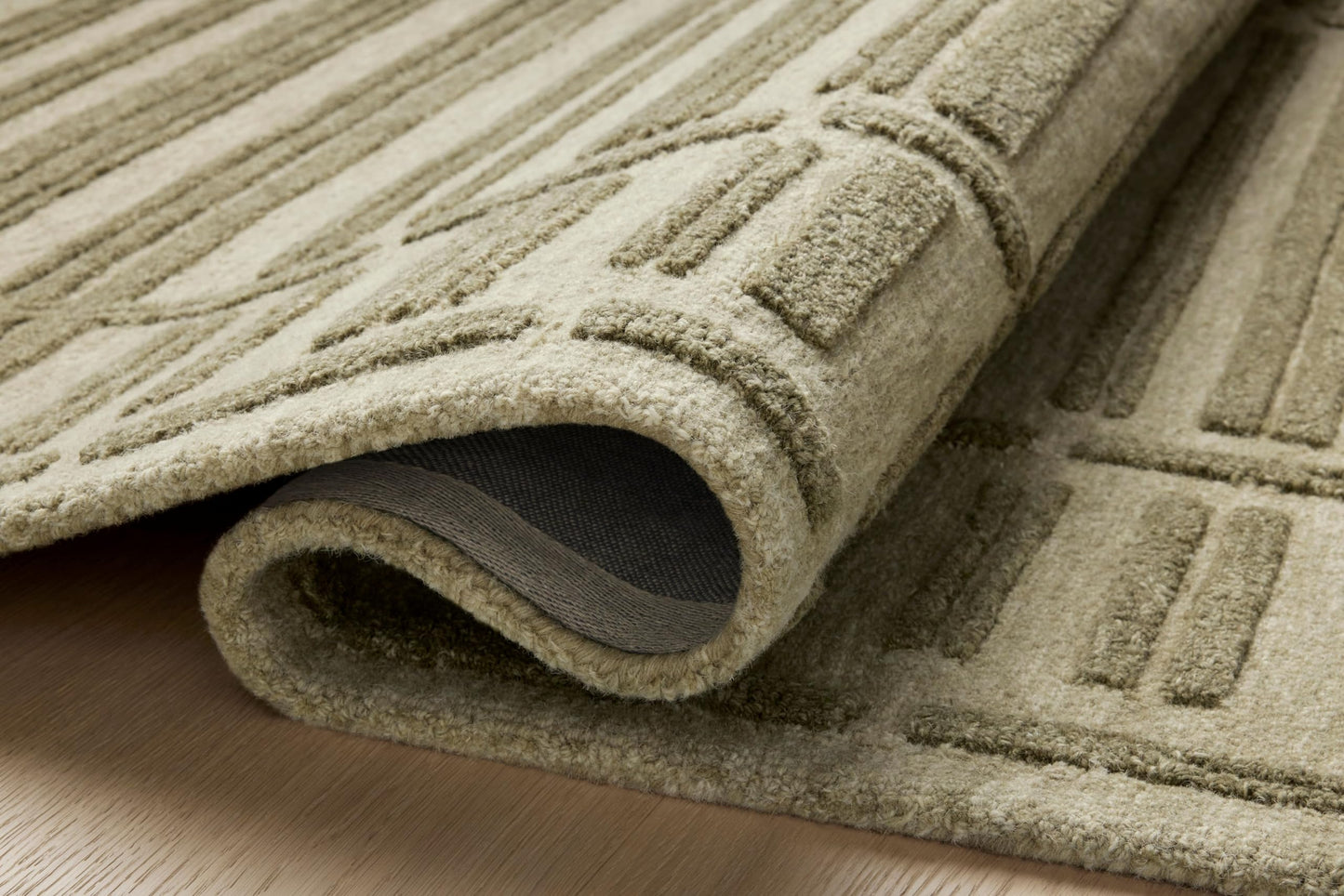 Loloi Chris Loves Julia Bradley Collection, Sage & Olive, 5'-0" x 7'-6" Area Rug – Classic Striped Area Rugs for Living Room, Bedroom, Entryway & Hallway, High Traffic Area Home Decor Rug
