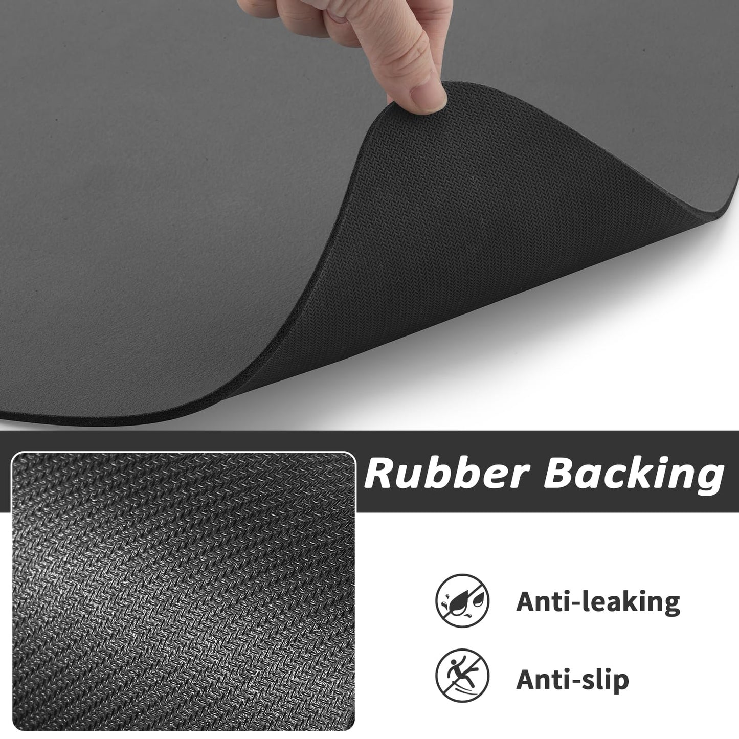HotLive Dog Food Mat - Absorbent Cat Mat for Food and Water, No Stains Pet Feeding Bowl Mat, Easy to Clean Pet Placemats, Quick Dry Dog Water Dispenser Mat for Messy Drinkers | Paw Dark Grey 12"x 19"