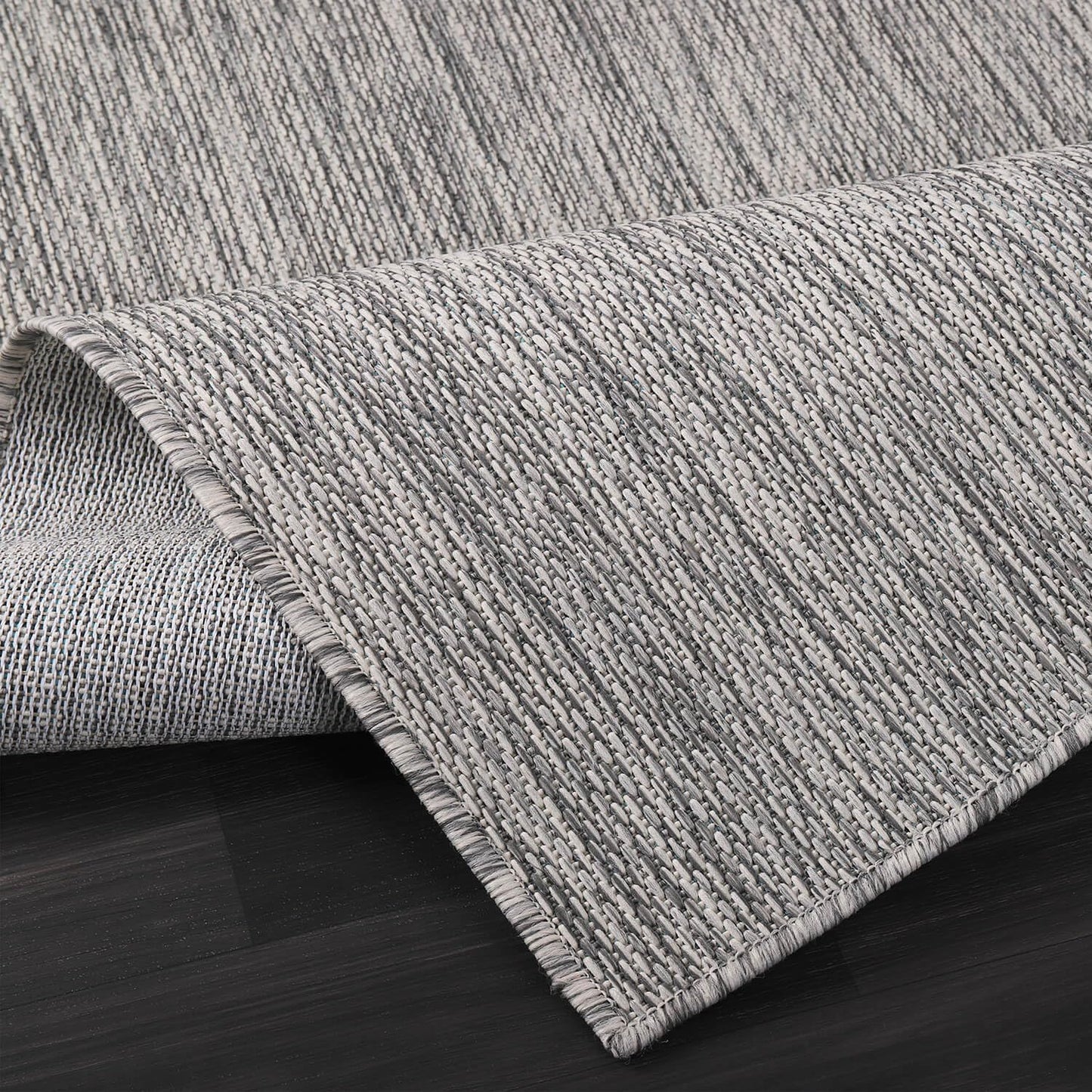 Beverly Rug Indoor Outdoor Rug 9x12, Washable Outside Carpet for Patio, Deck, Porch, Solid Modern Area Rug, Water Resistant, Silver Gray