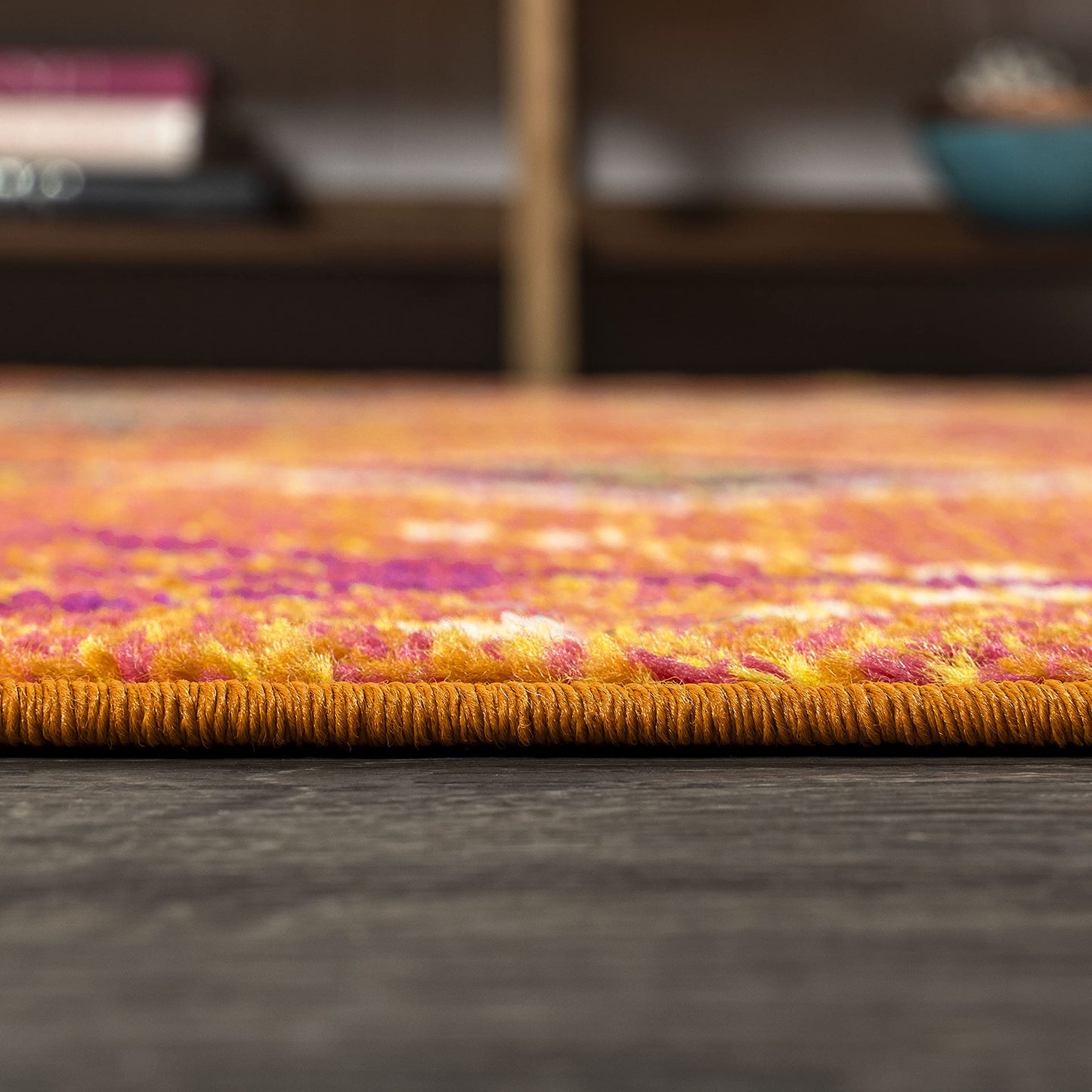 JONATHAN Y Tribal Love Geometric Orange/Multi Indoor Area Rug, 4x6, Bohemian, Casual, Easy-Cleaning for Living Room, Bedroom, Kitchen, Pet Friendly, Non-Shedding (MOH105C-4)