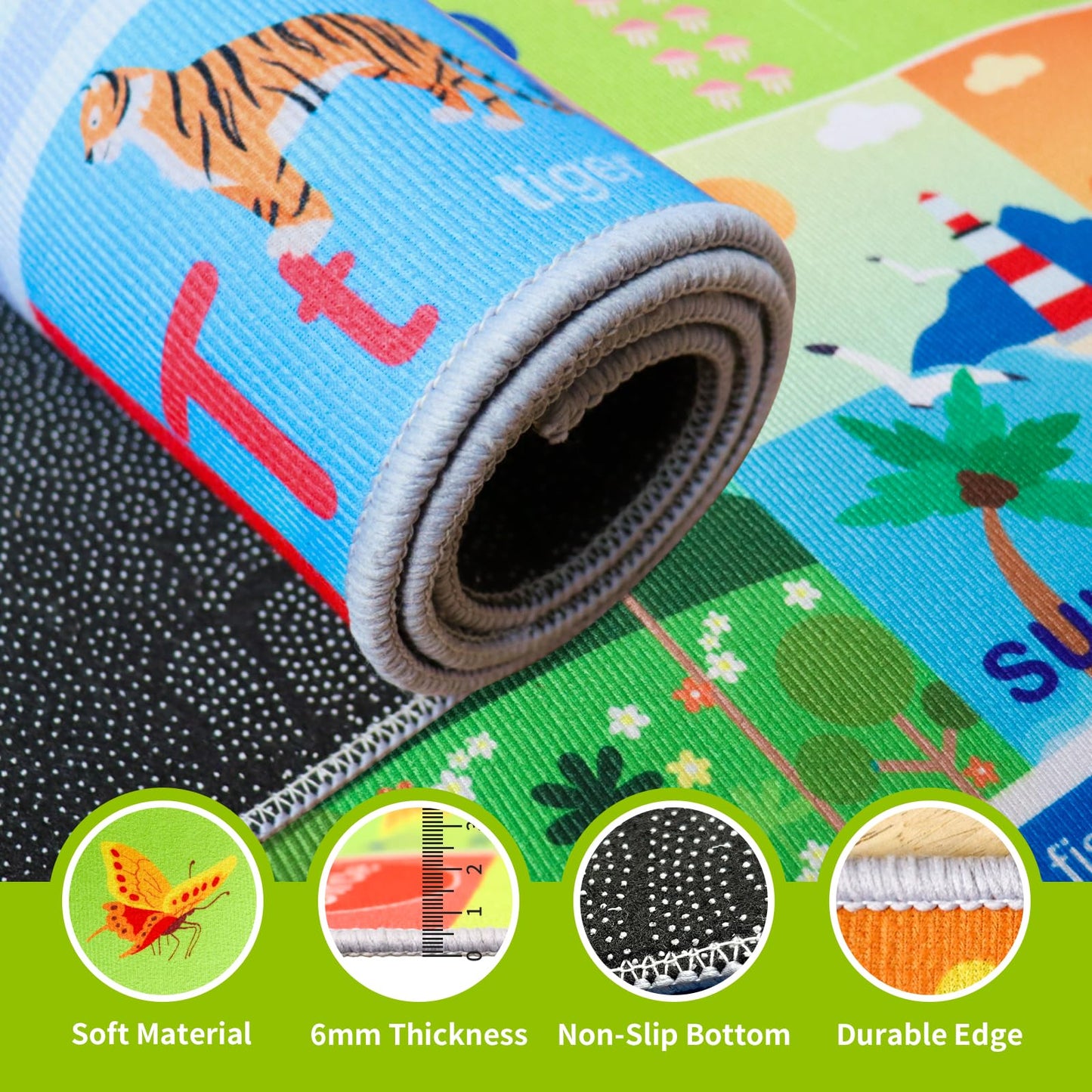 SXHYSM ABC Rug for Kids Playroom,Toddler Alphabet Carpet Washable for Baby Room,Classroom,Play Room,Floor,Bedroom (2.6×4ft)