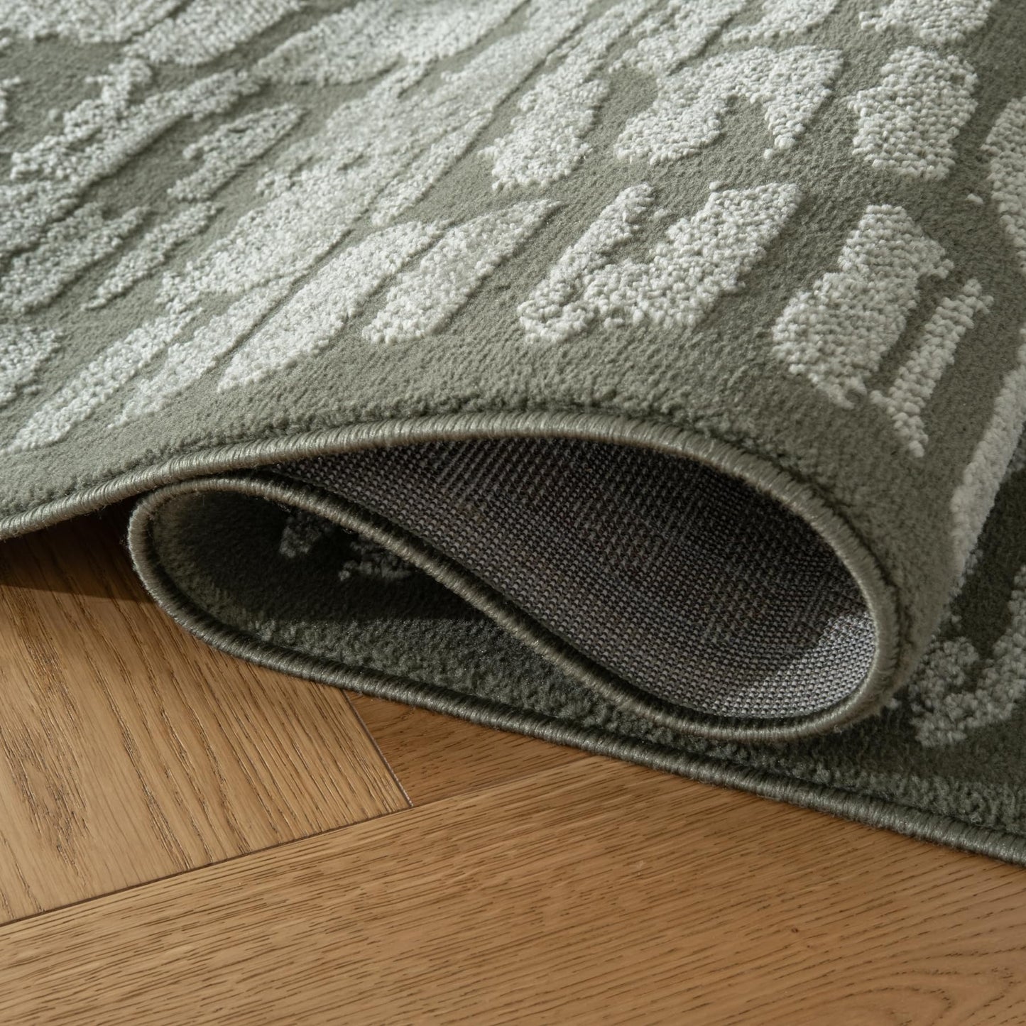 Revival Rugs Reverb 5'x8' Area Rugs for Living Room Bedroom Dining Room - Washable, Oeko-TEX Certified, Modern, Green