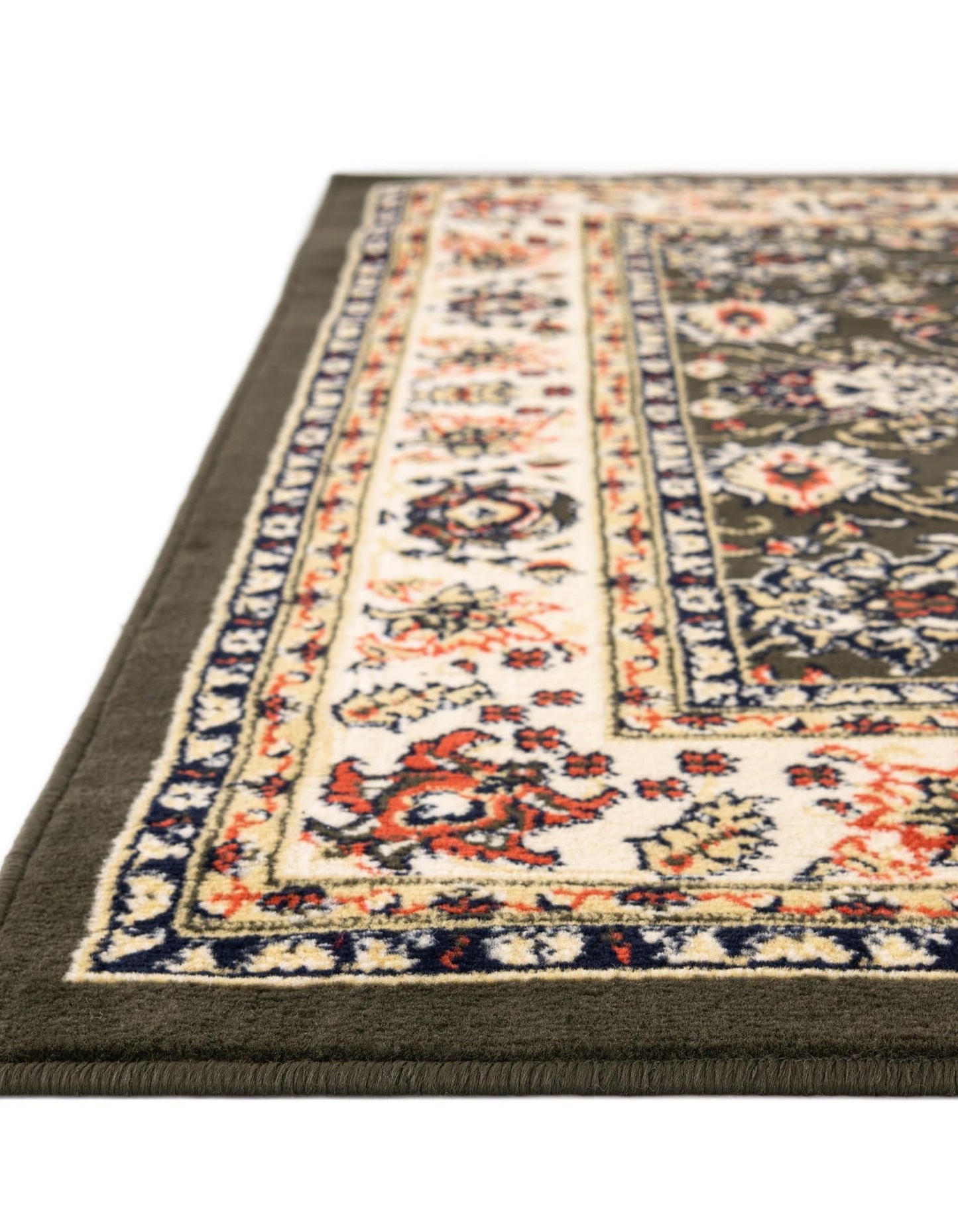 Unique Loom Sialk Hill Collection Area Rug - Washington (6' 1" x 9' Rectangle Green/Hunter Green)