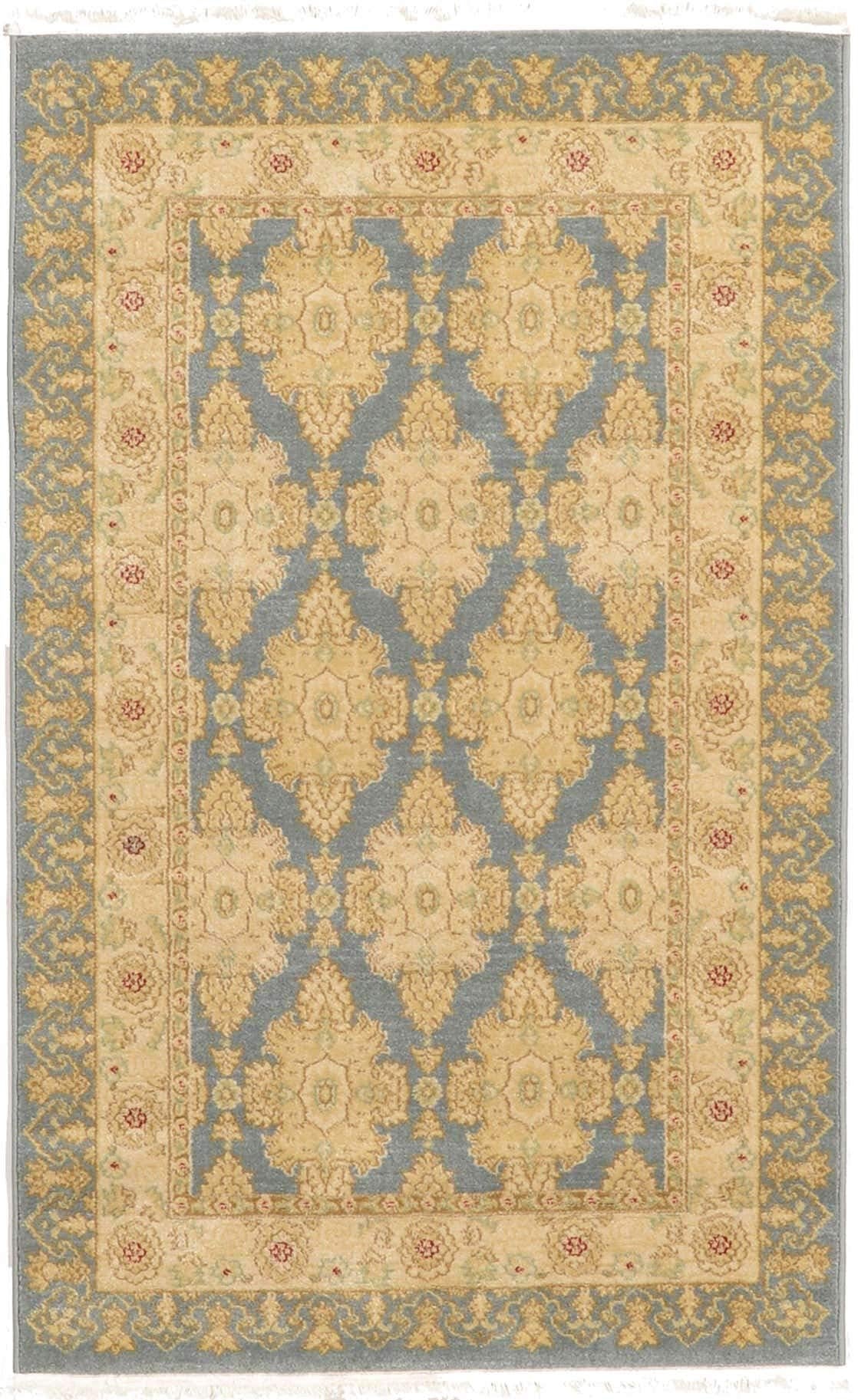 Unique Loom Edinburgh Collection Area Rug - Zinnia (3' 3" x 5' 3" Rectangle, Blue/ Beige)