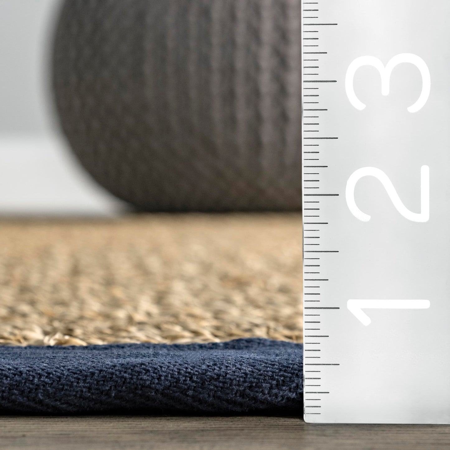 Nuloom Elijah Navy/Natural, 4' x 6', Basketweave, Seagrass, Soft and Textured, High Traffic, Stain Resistant, Easy Clean, Durable Area Rug for Bedroom, Living Room, Dining, Den, Foyer, Entryway