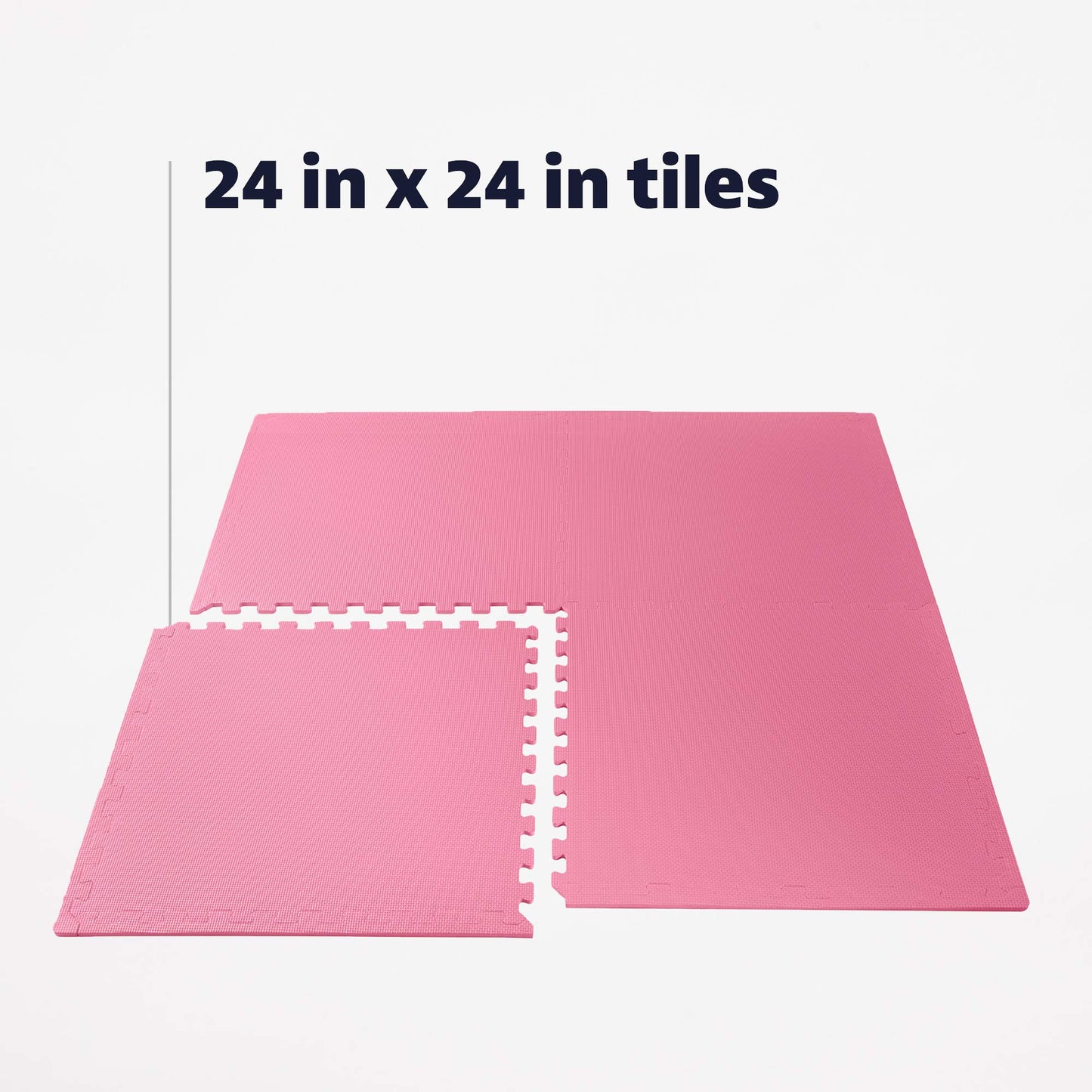 We Sell Mats 1/2 Inch Thickness Multipurpose EVA Foam Floor Tiles, Interlocking Floor Mat for Indoor Gym and Home Use, 24 in x 24 in, Pink, 16 Square Feet (4 Tiles)