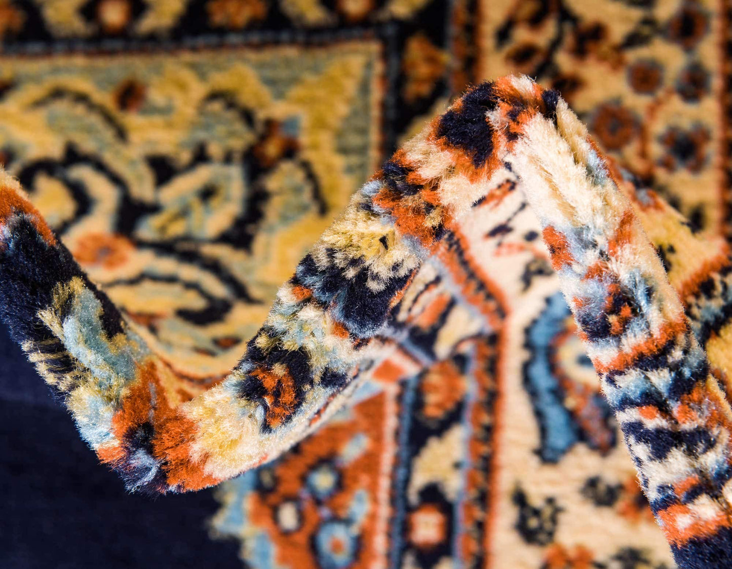 Unique Loom Reza Collection Traditional Persian Style Area Rug, 6 x 9 ft, Navy Blue/Ivory