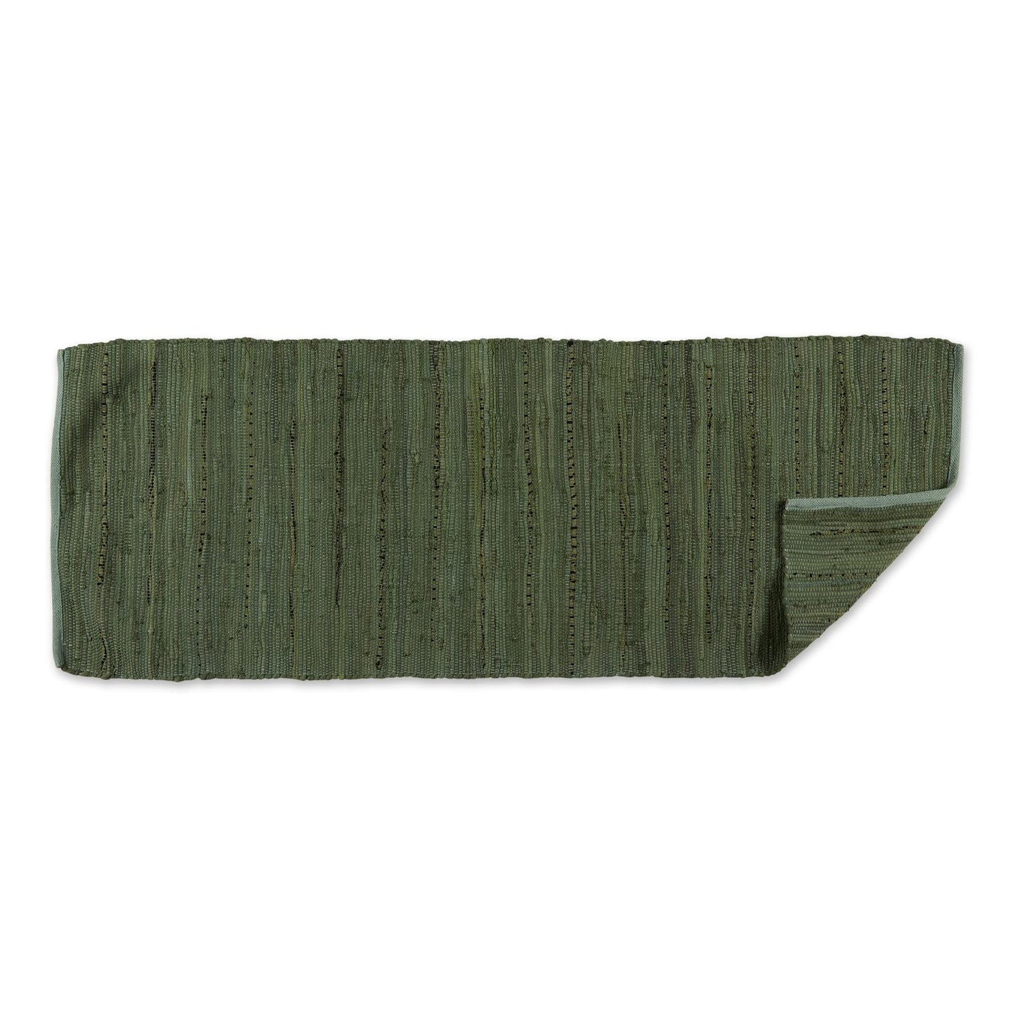 DII Chindi Home Collection Handwoven Multicolor Area Rag Rug, Runner, 2' 3" x 6', Olive Green