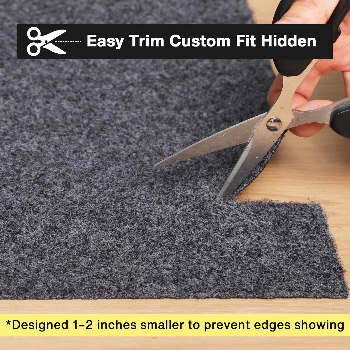 NENSIUM Rug Pad 3' Round Non Slip for Hardwood Floors, 1/8” Extra Thick Waterproof Felt Carpet Pad, Low Profile Underlay for Area Rugs, Safe for LVP & All Floor Finishes, Odorless & Soundproof