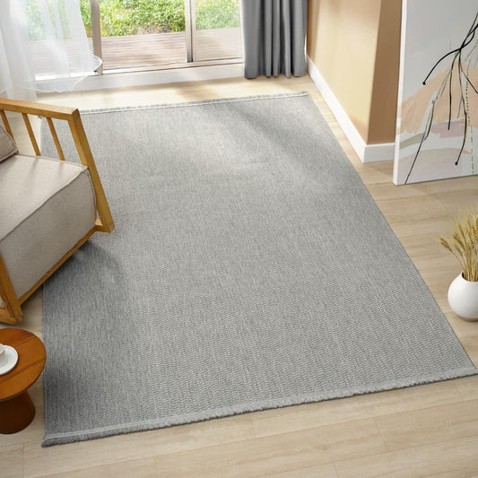 LUXE WEAVERS Modern Farmhouse Textured Area Rug, Neutral Carpet, Gray 5x7