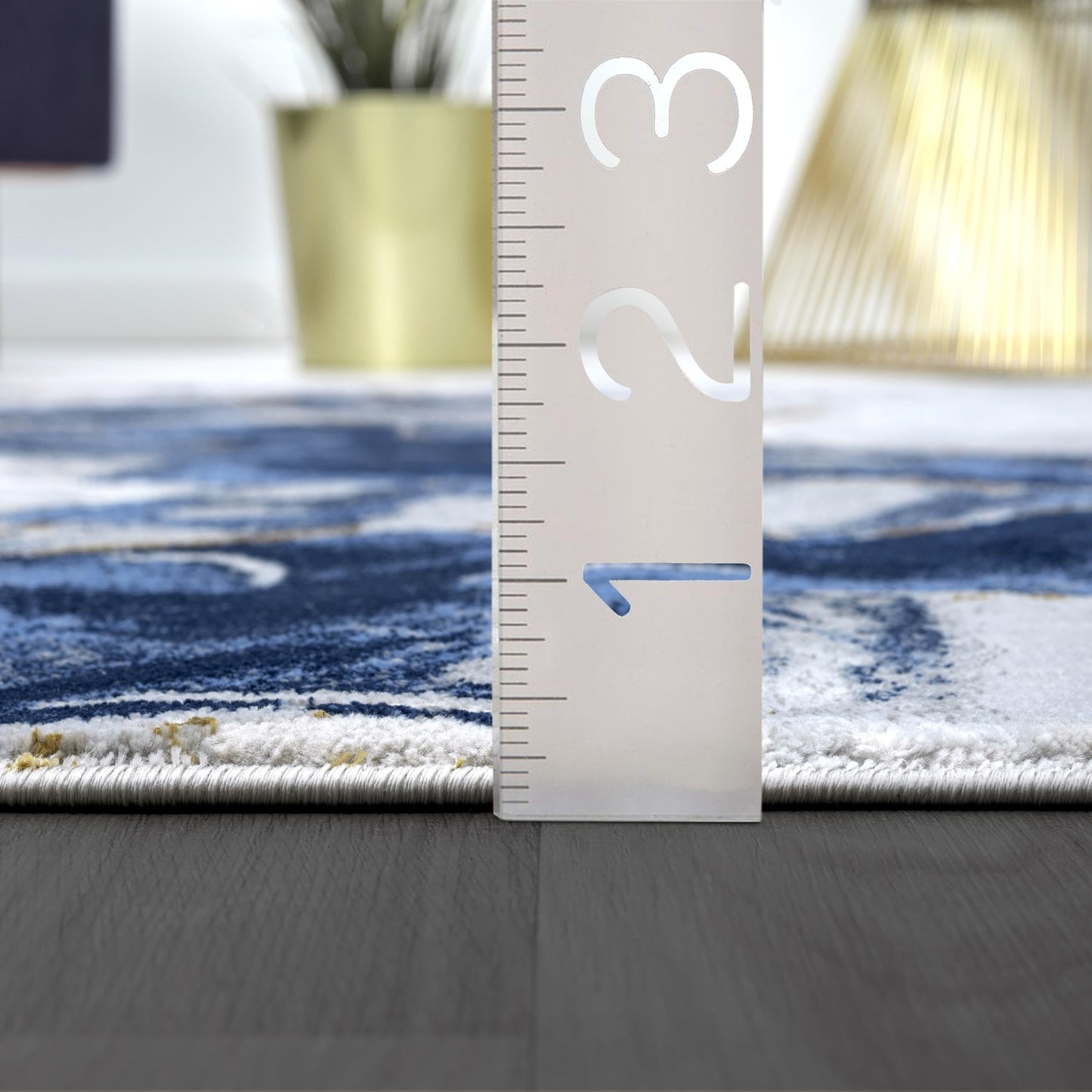 Abani Regal Collection Area Rug - Abstract Grey Blue Design - Washable for Living Room, Bedroom & Office 5' x 8'