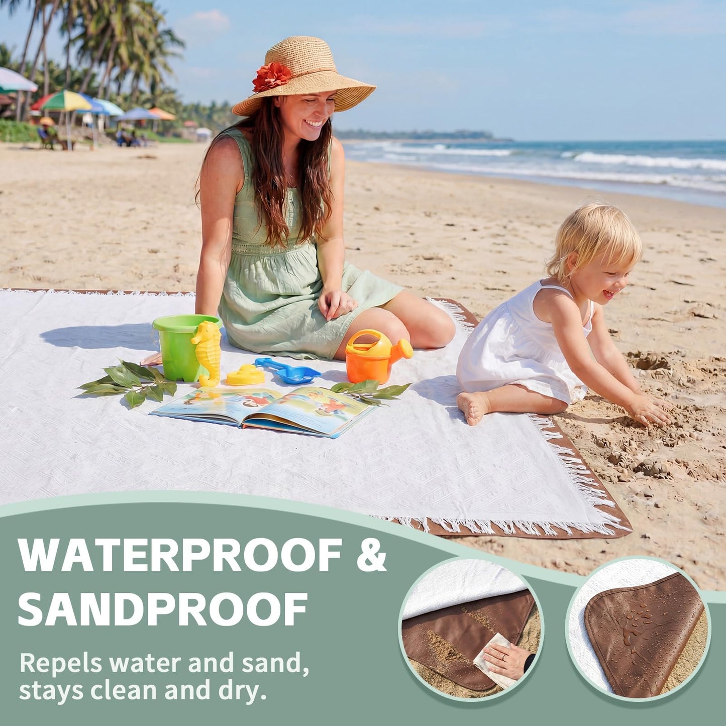 2 in 1 Extra Large Camping Blanket Outdoor Rug Picnic Yoga Mat Lightweight Car Essential Roadtrip Gadget Rv Accessories Glamping Gear Must Haves Hiking Stuff Backpacking Necessities Women Beach Gift