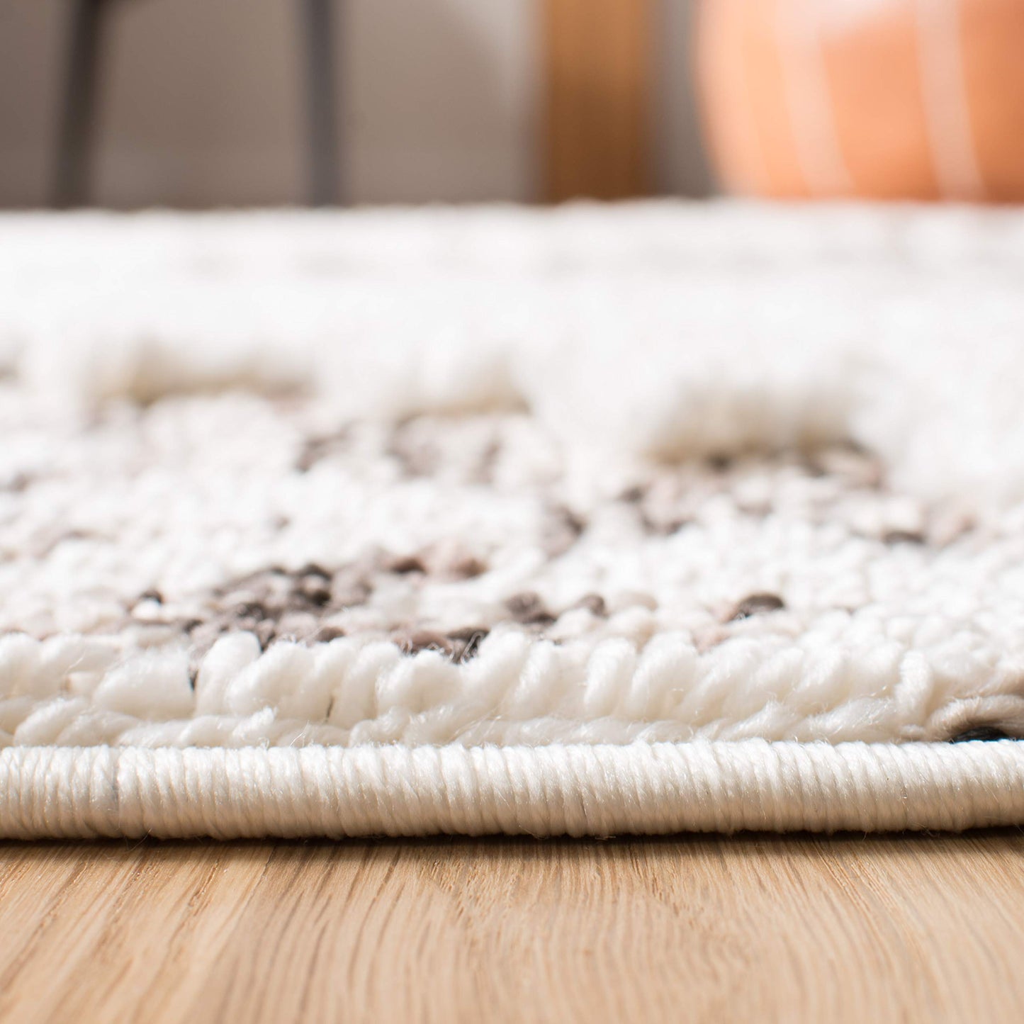 SAFAVIEH Moroccan Tassel Shag Collection Area Rug - 9' x 12', Ivory & Brown, Boho Design, Non-Shedding & Easy Care, 2-inch Thick Ideal for High Traffic Areas in Living Room, Bedroom (MTS652A)