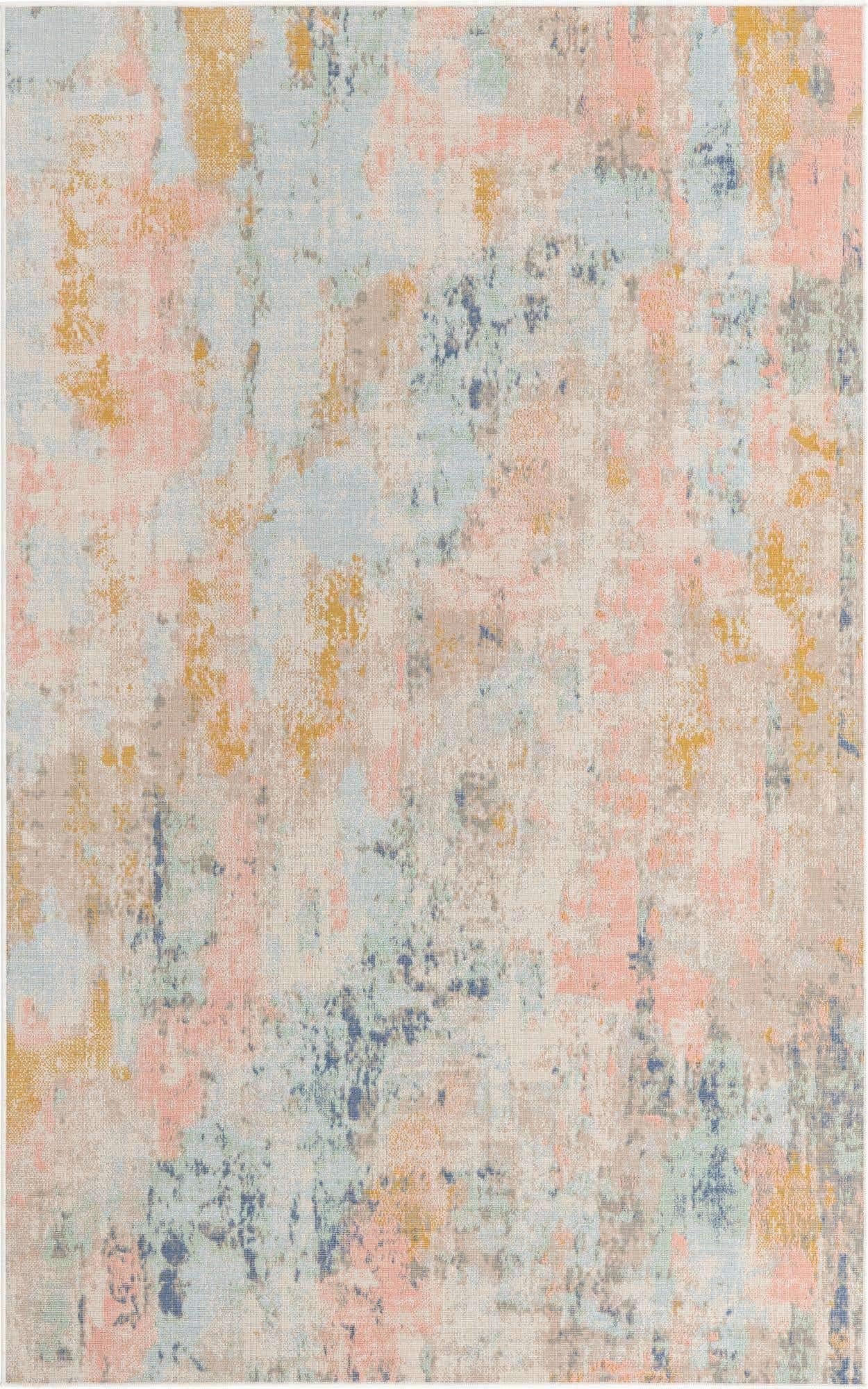 Unique Loom Lotus Collection Area Rug - Royal (5' 3" x 8' Rectangle, Multi/ Ivory)