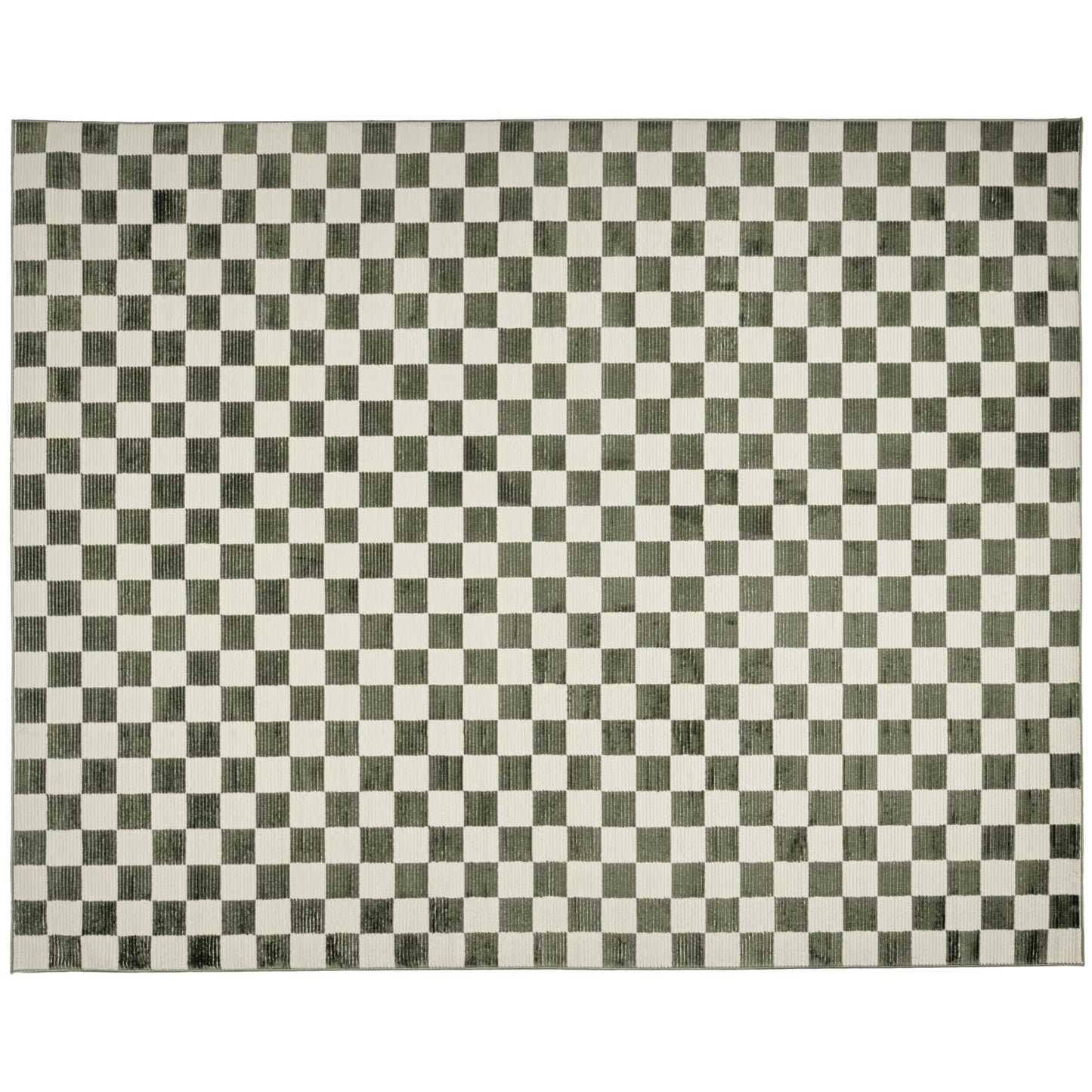 Revival Rugs Gambit 5'x8' Area Rugs for Living Room Bedroom Dining Room - Washable, 100% Recycled, Oeko-TEX Certified, Modern, Medium Pile, Green, Beige