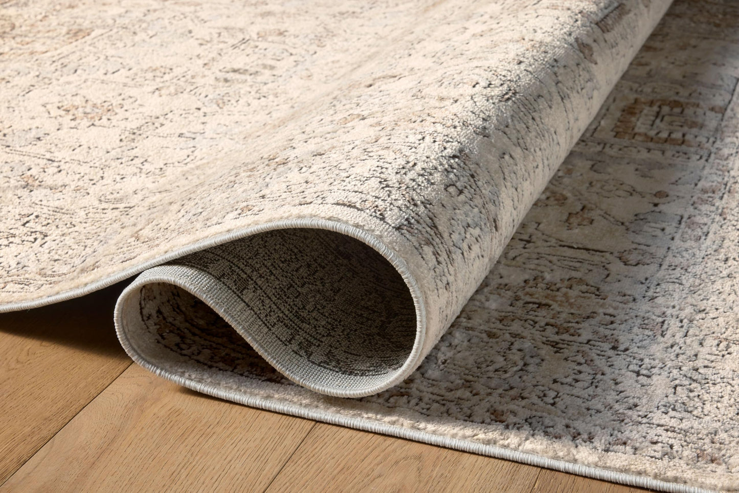 Loloi II Teagan Collection TEA-03 Ivory/Sand 9'-9" x 13'-6", .25" Thick, Area Rug, Soft, Durable, Neutral, Woven, Low Pile, Non-Shedding, Easy Clean, Living Room Rug