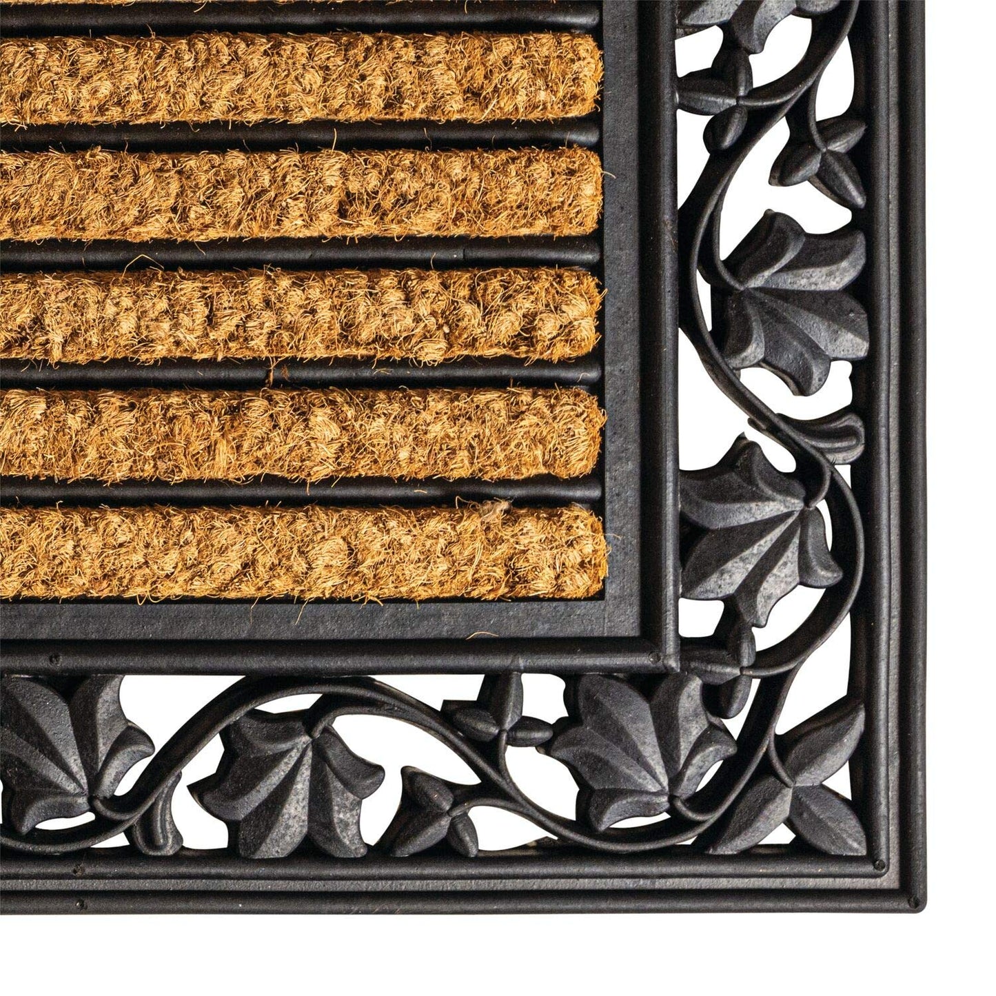 Notrax, Ivy Leaf, Rubber-Backed Natural Coir Doormat, Entry Mat for Indoor or Outdoor Use, 24" x 36", C04 (C04S2436IL) Brown